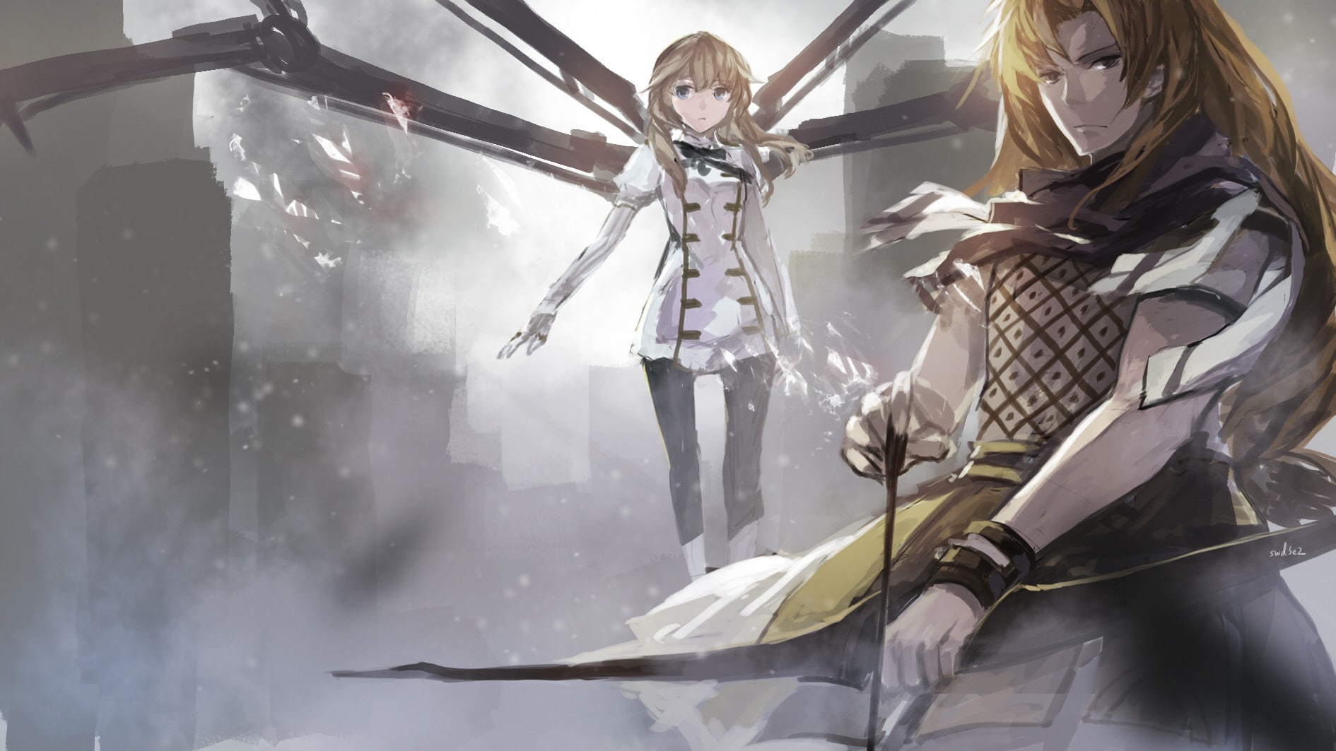 720P, swd3e2, anime girls, long hair, bow, Fate/Apocrypha, Fate Series, anime, blonde, HD Wallpaper