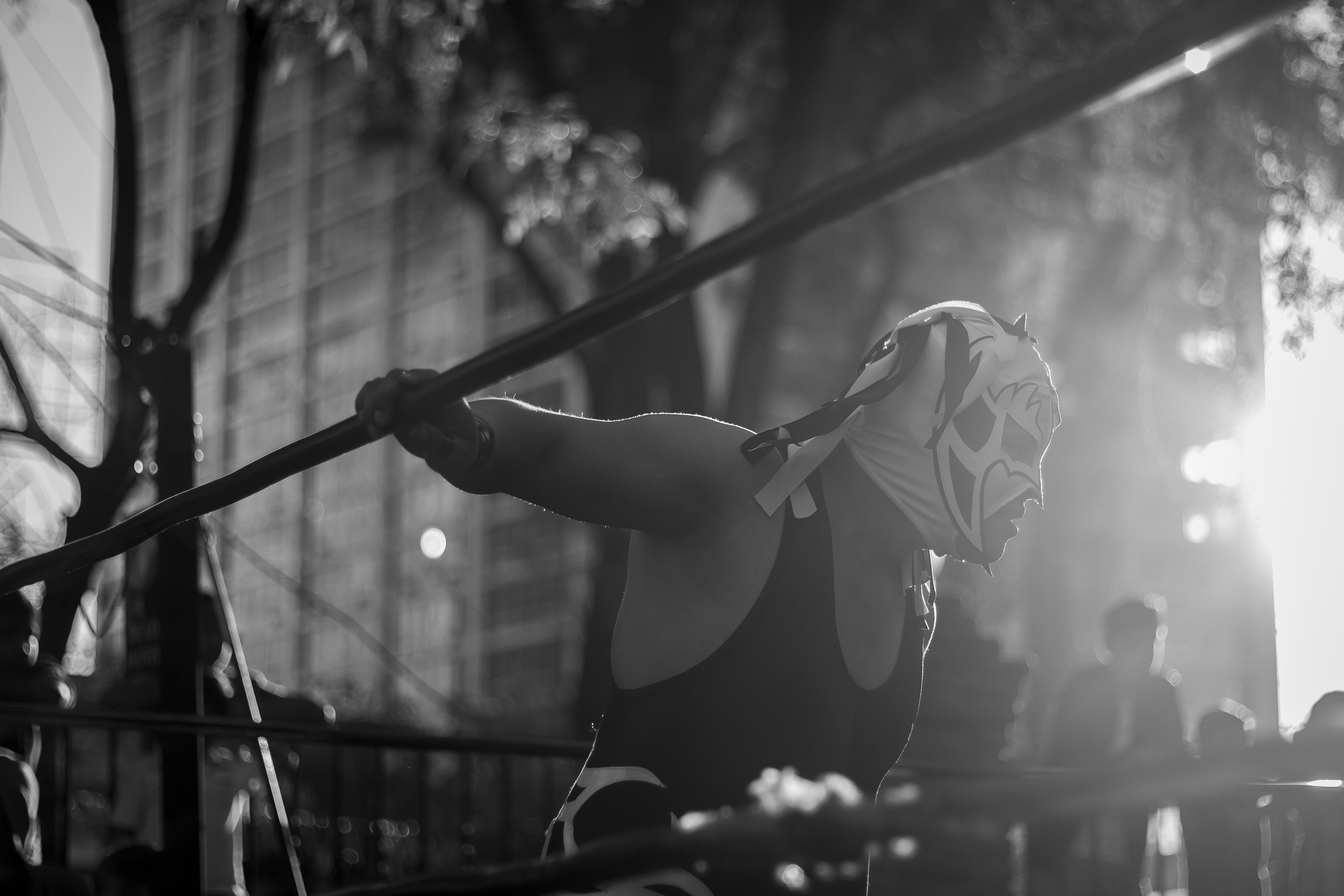 Lucha Libre, men, outdoors, ring, grayscale, man, one person, dancing, wrstler, real people, photography, 5K, skill, leotard, inside, full length, day, HD Wallpaper