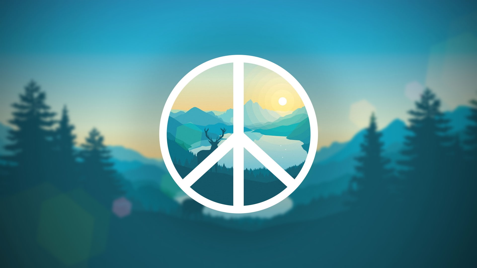 1080P, Peace Sign, Blurred, Deer, nature, HD Wallpaper