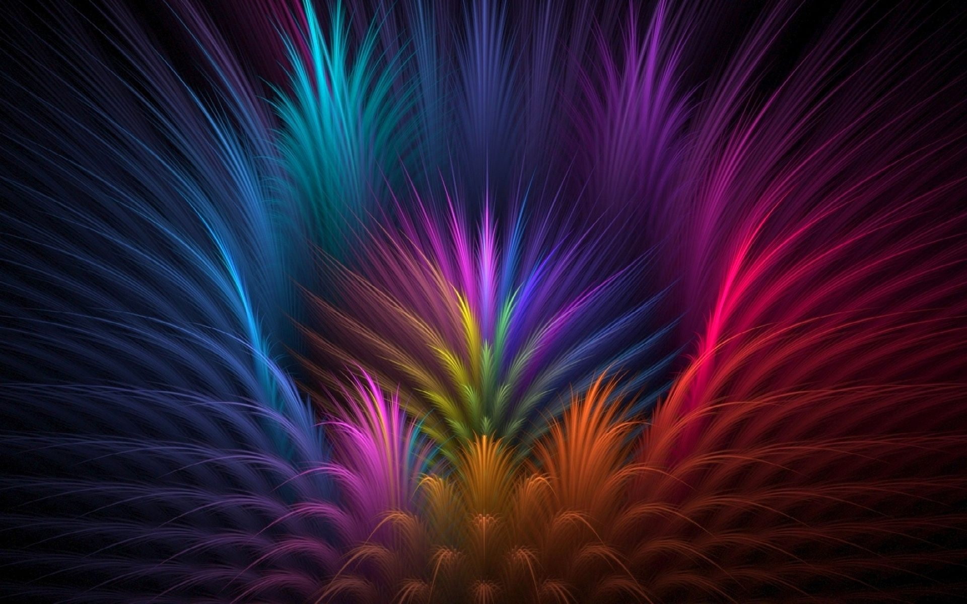 abstract, 1080P, feathers, colorful, HD Wallpaper