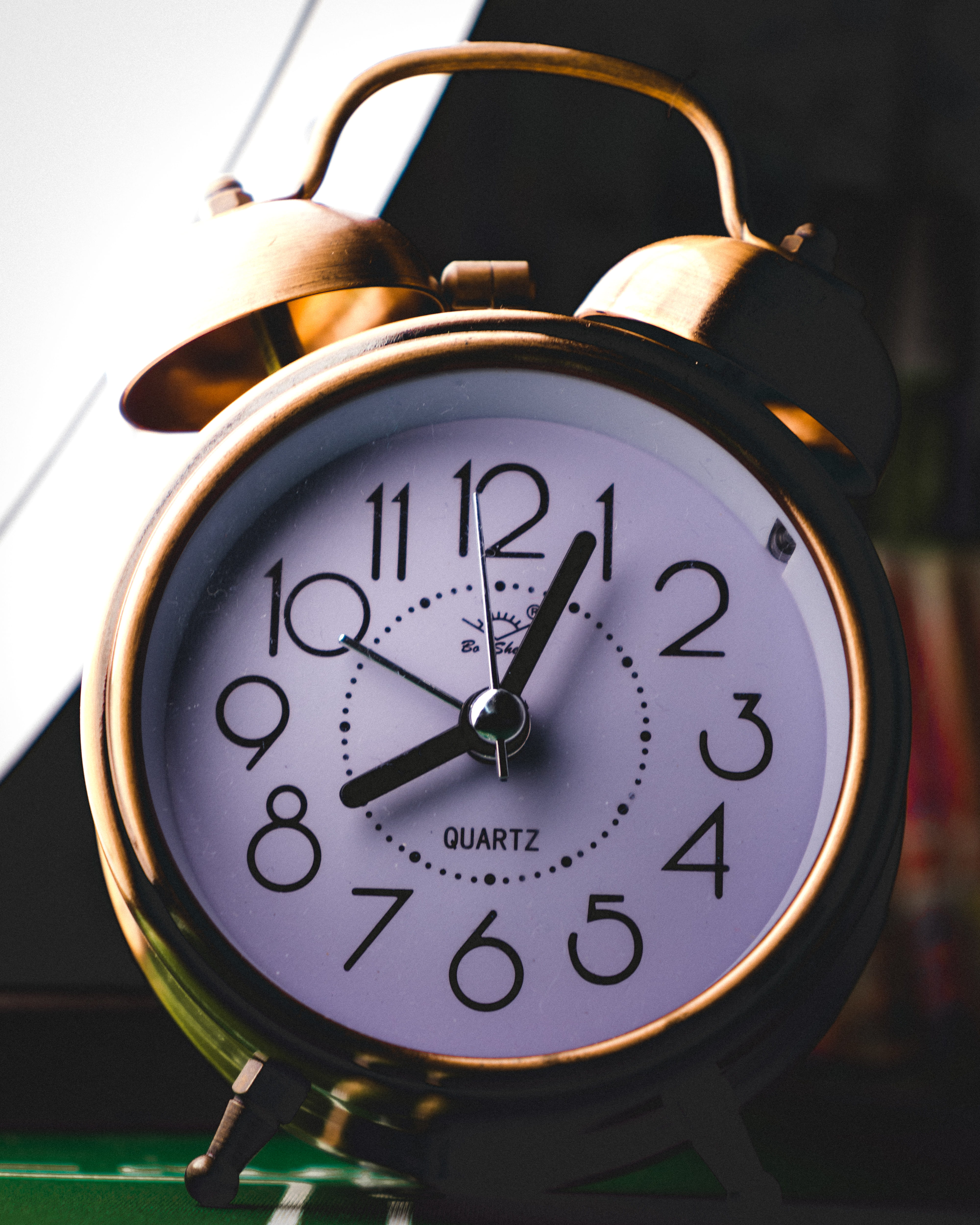 brown, minute hand, still life, clock, twin, instrument of time, communication, accuracy, shape, clock face, bell, alarm, no people, indoors, silver, clock hand, Phone HD Wallpaper