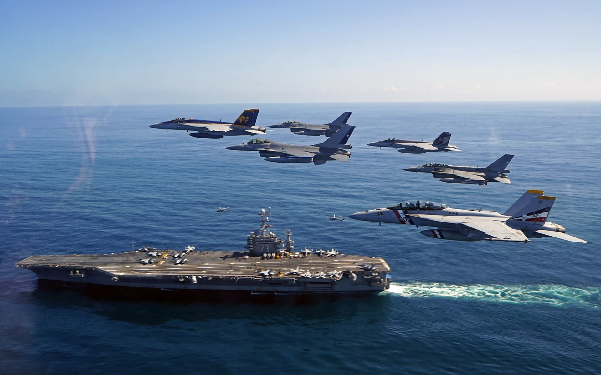 Washington, USS, George, 1080P, Fighter, Sea, HD Wallpaper