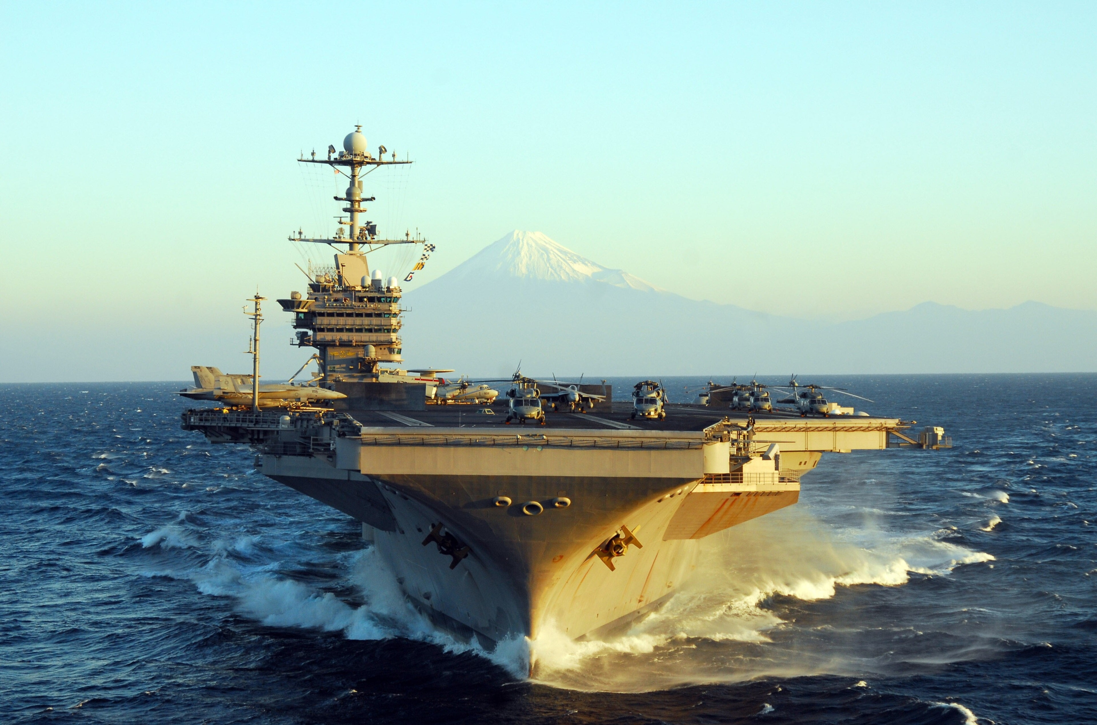 sea, navy, sky, no people, on the move, transportation, motion, nature, day, outdoors, military, nautical vessel, mountain, mode of transportation, architecture, HD Wallpaper