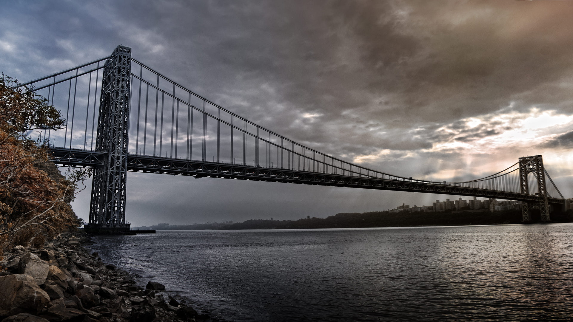 nature, george, 1080P, hd, bridge, river, memorial, washington, HD Wallpaper