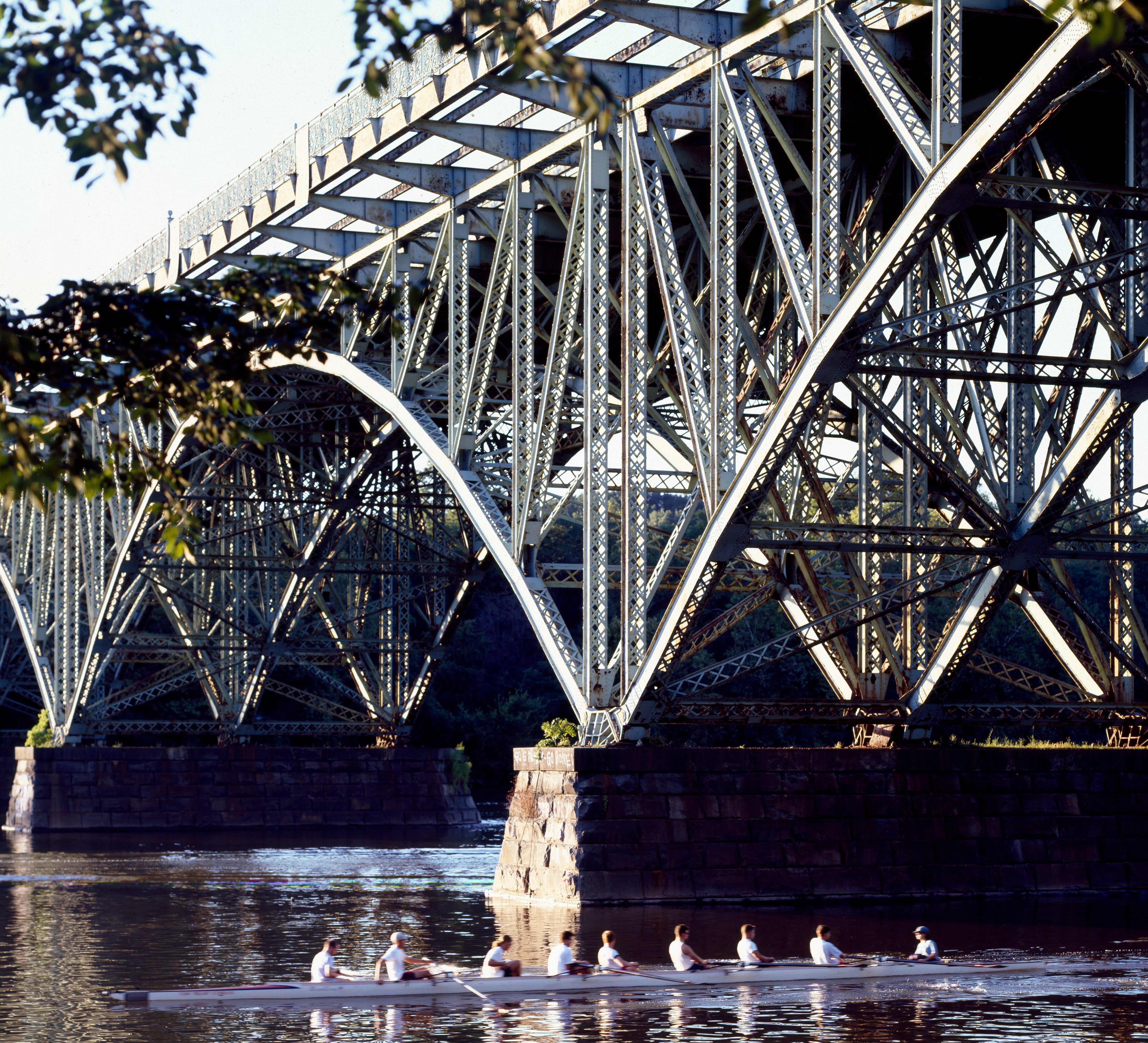 connection, day, landscape, travel destinations, metal, sculling, outdoors, rowers, motion, river, architecture, no people, built structure, bridge - Man Made Structure, HD Wallpaper