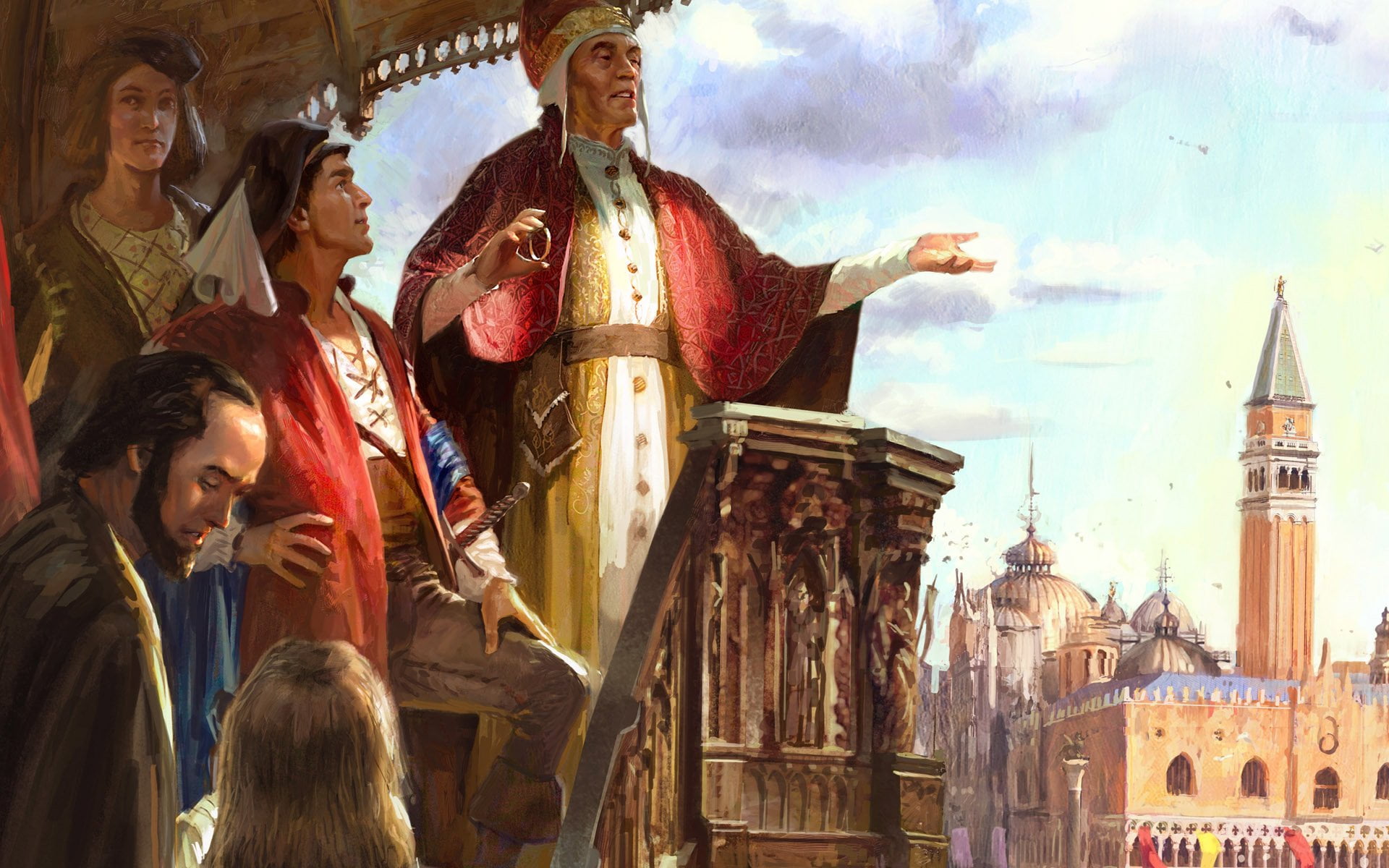 religion, real people, men, the past, male likeness, venice, sky, built structure, sculpture, travel destinations, representation, statue, human representation, HD Wallpaper