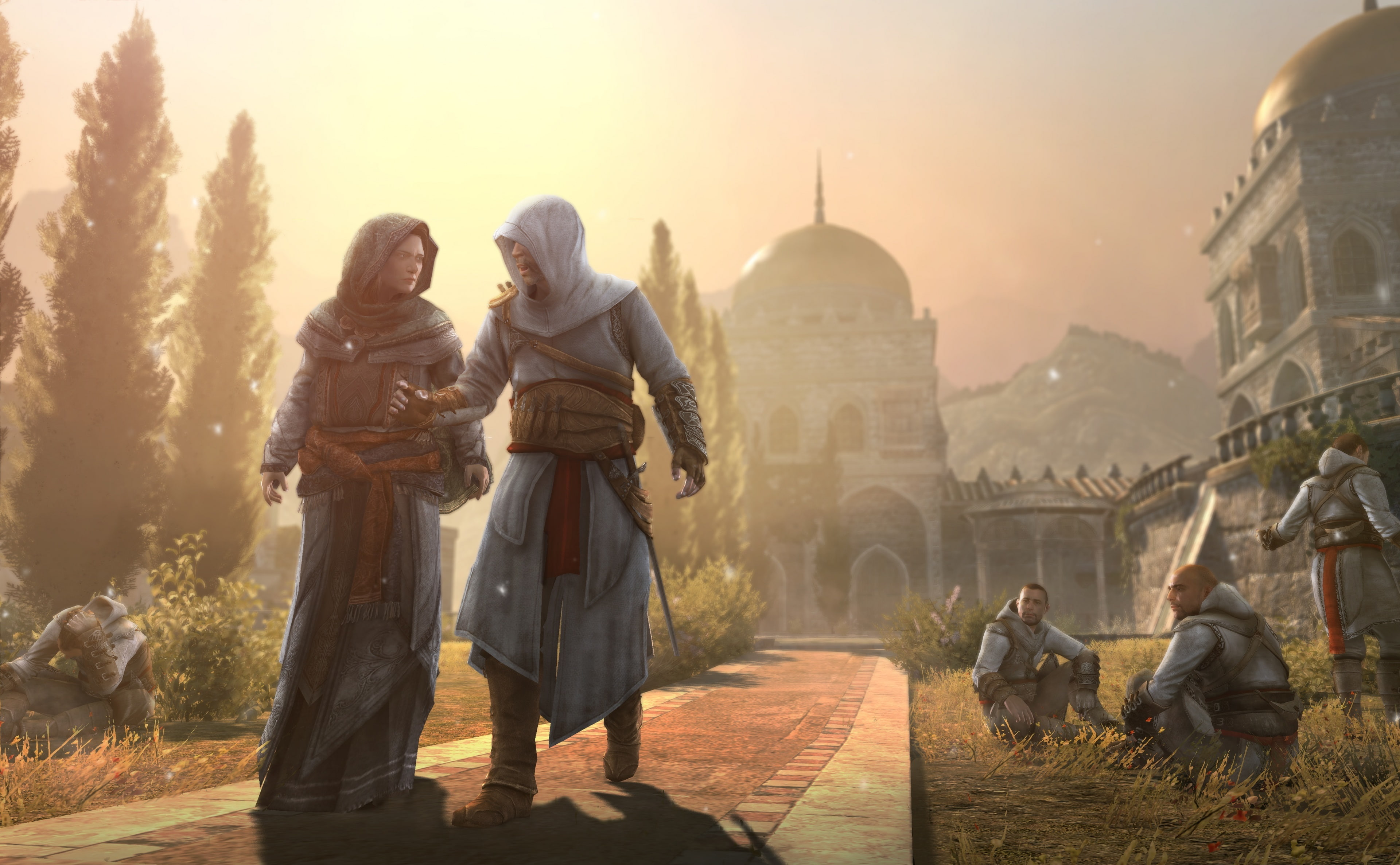 the past, built structure, s, lifestyles, building exterior, Masyaf, belief, lens flare, people, building, history, illustration, assassin, real people, HD Wallpaper