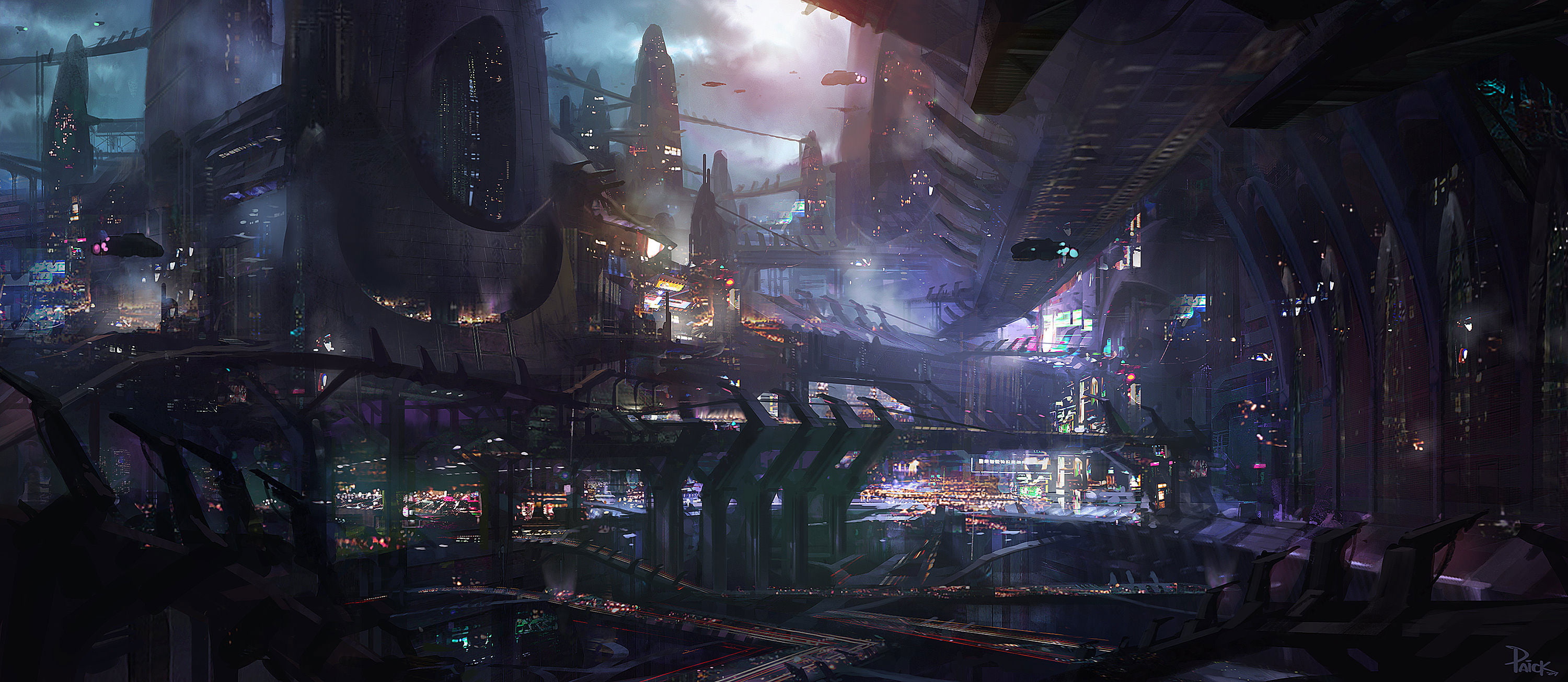Spaceport, City, Vehicle, Sci Fi, 2K, HD Wallpaper