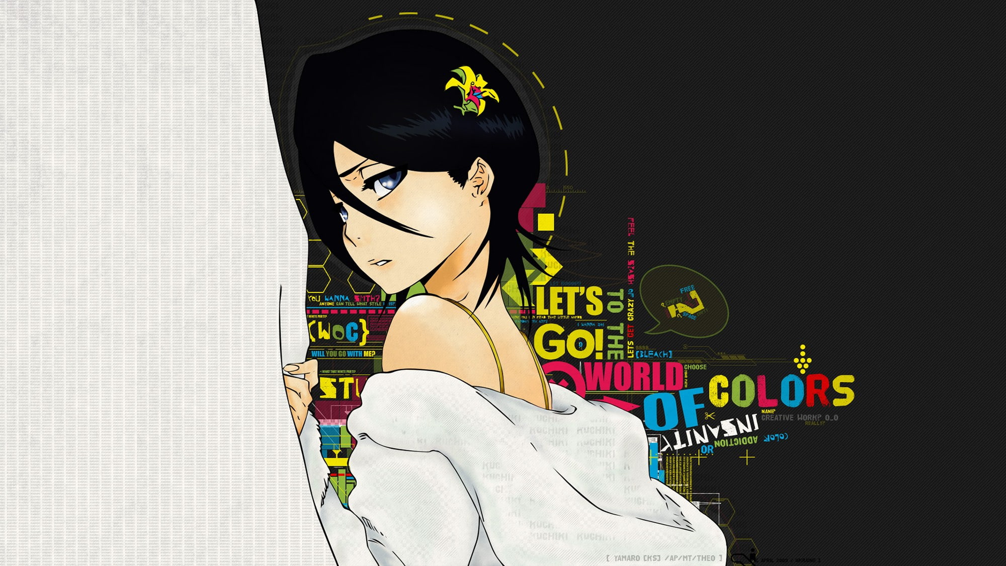 sitting, one person, technology, real people, multi colored, women, music, 1080P, indoors, anime girls, Bleach, portrait, anime, arts culture and entertainment, HD Wallpaper
