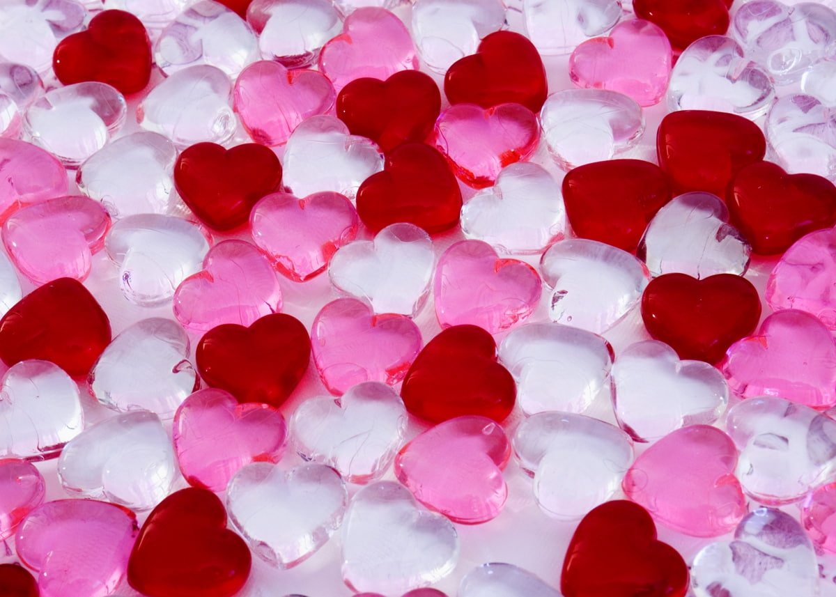 abstract, white, glass, art, hearts, PINK, photography, red, hd, 480P, HD Wallpaper