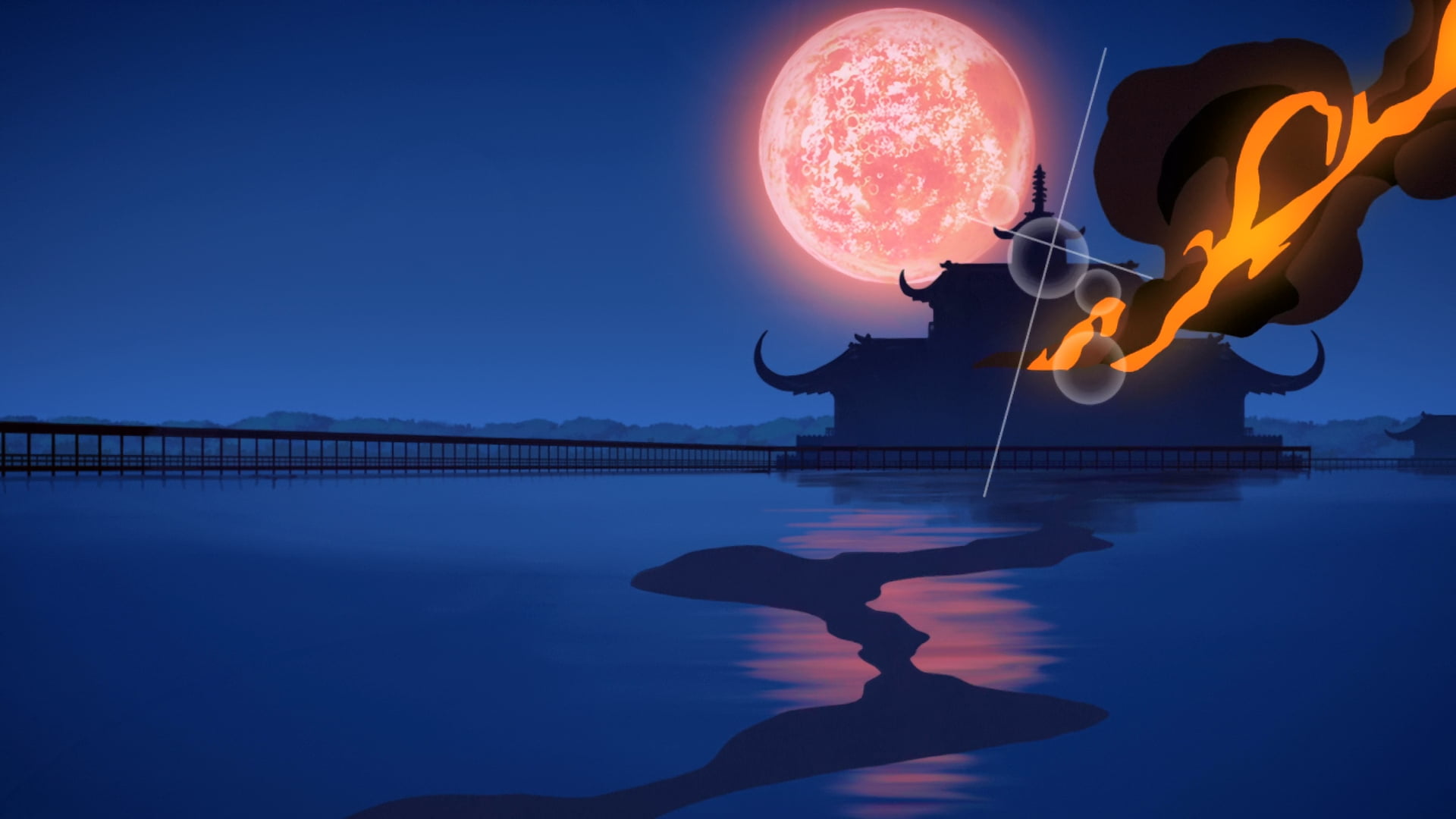 Shinsekai Yori, 1080P, night, Moon, fire, HD Wallpaper