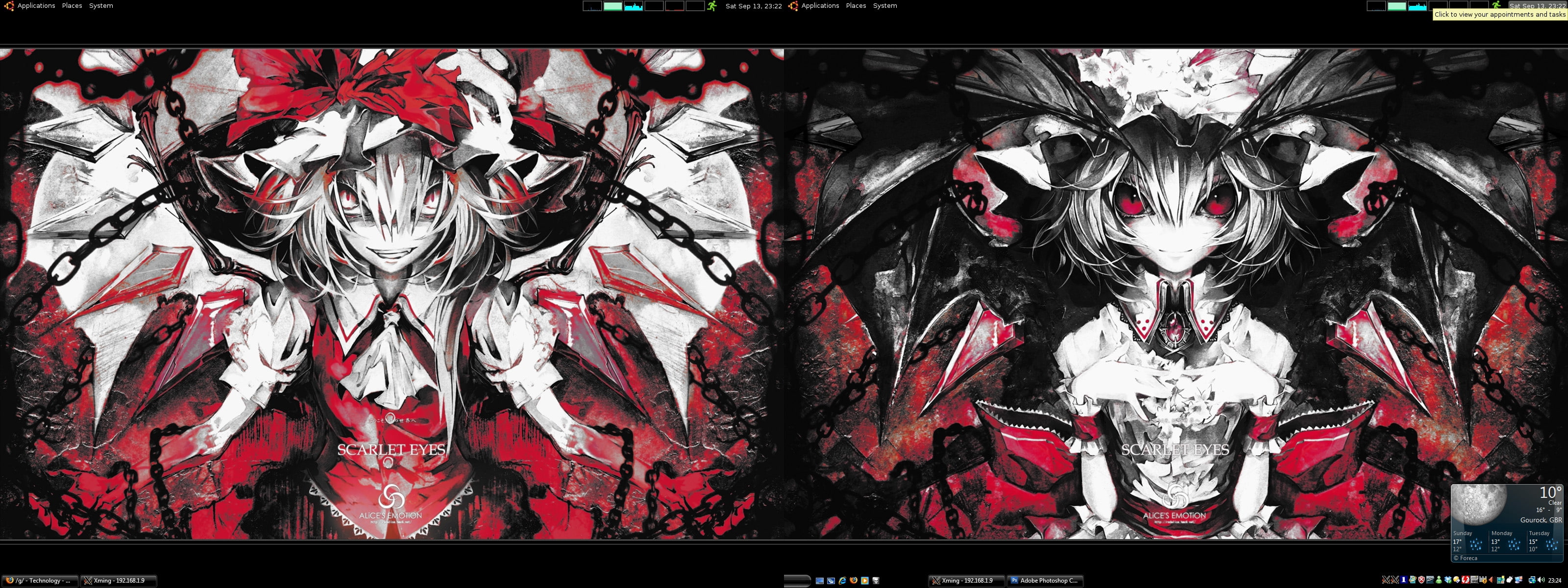 flandre, scarlet, Touhou, banpai, anime, art, games, 2K, hd, remilia, akira, x, vampires, HD Wallpaper