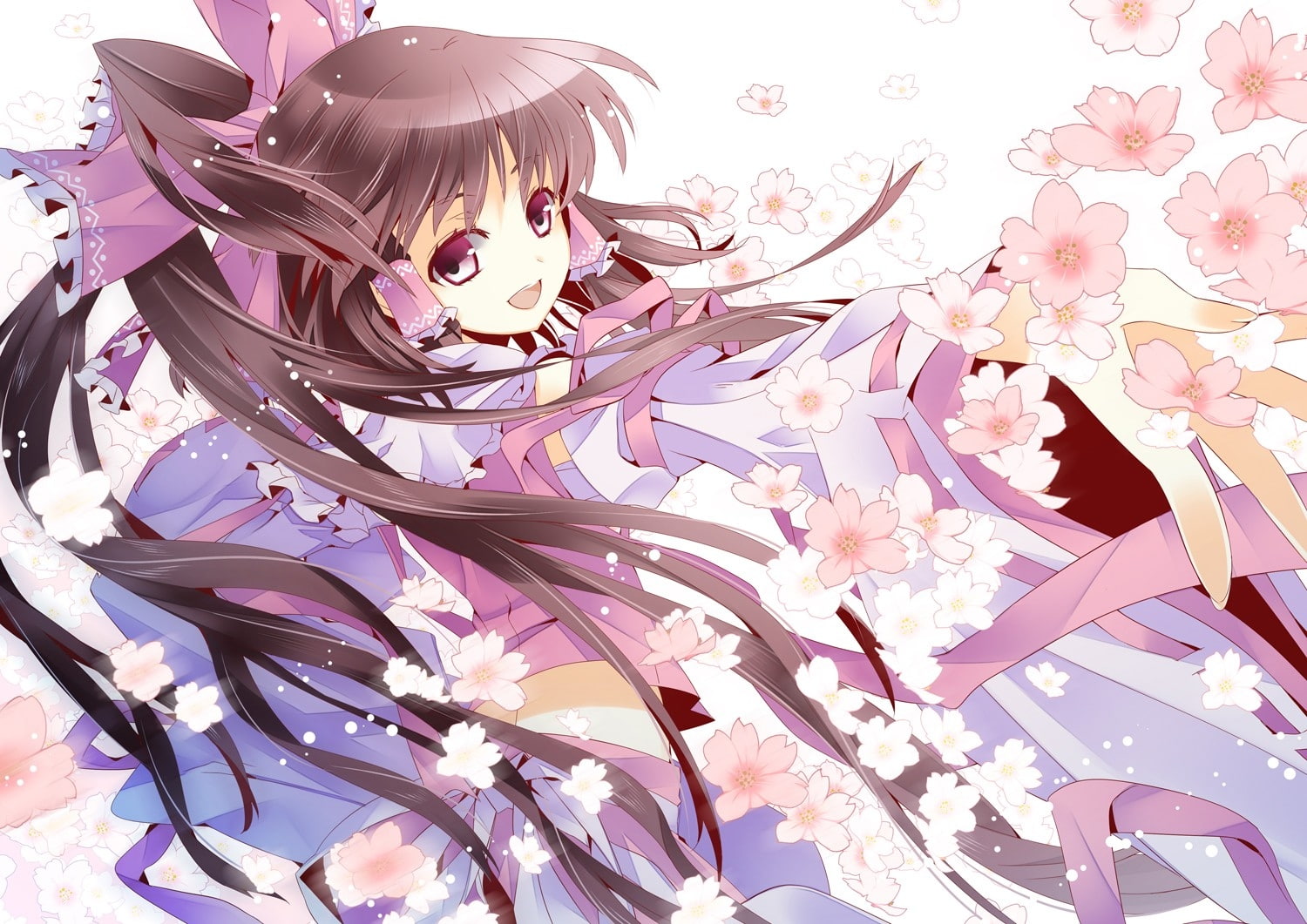 art, clothes, Touhou, miko, detached, Video Games, video, hd, hakurei, sleeves, 720P, japanese, girls, anime, reimu, games, HD Wallpaper