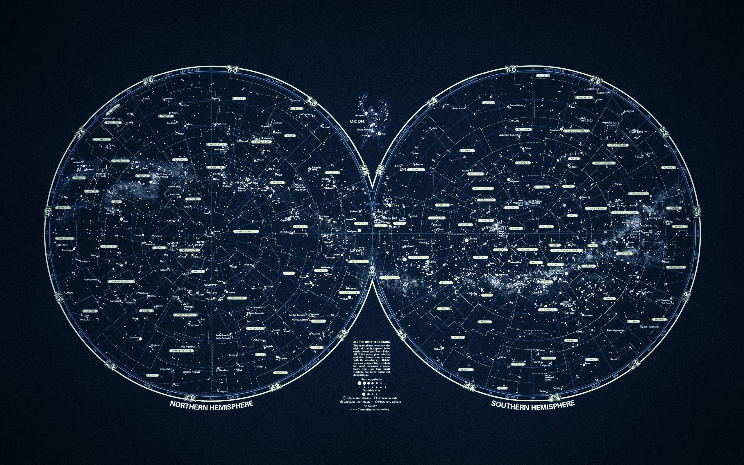 stars, 2K, maps, skyscapes, HD Wallpaper