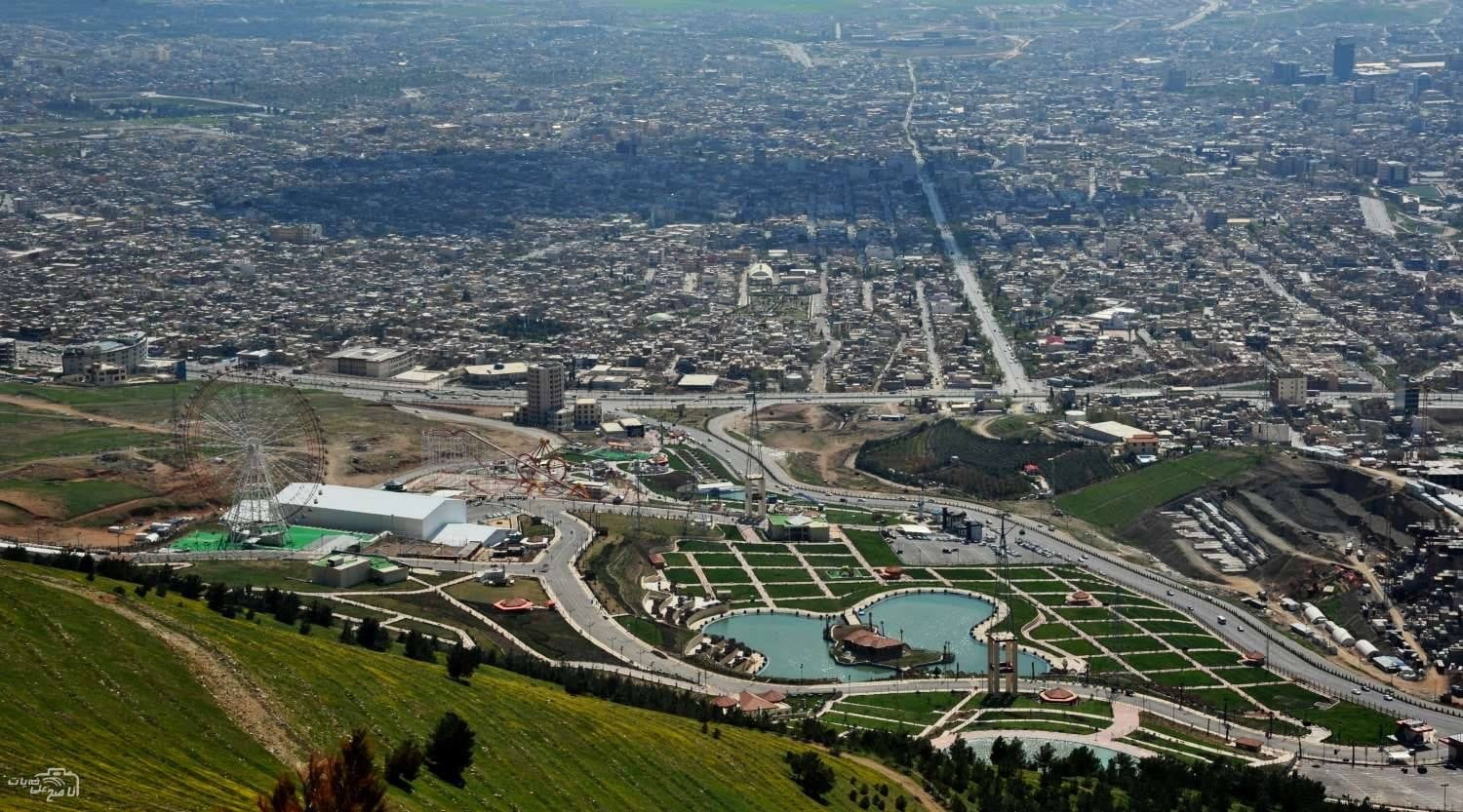 Slemani, day, road, building, landscape, motor, environment, transportation, nature, city, outdoors, high angle view, residential district, green, architecture, HD Wallpaper