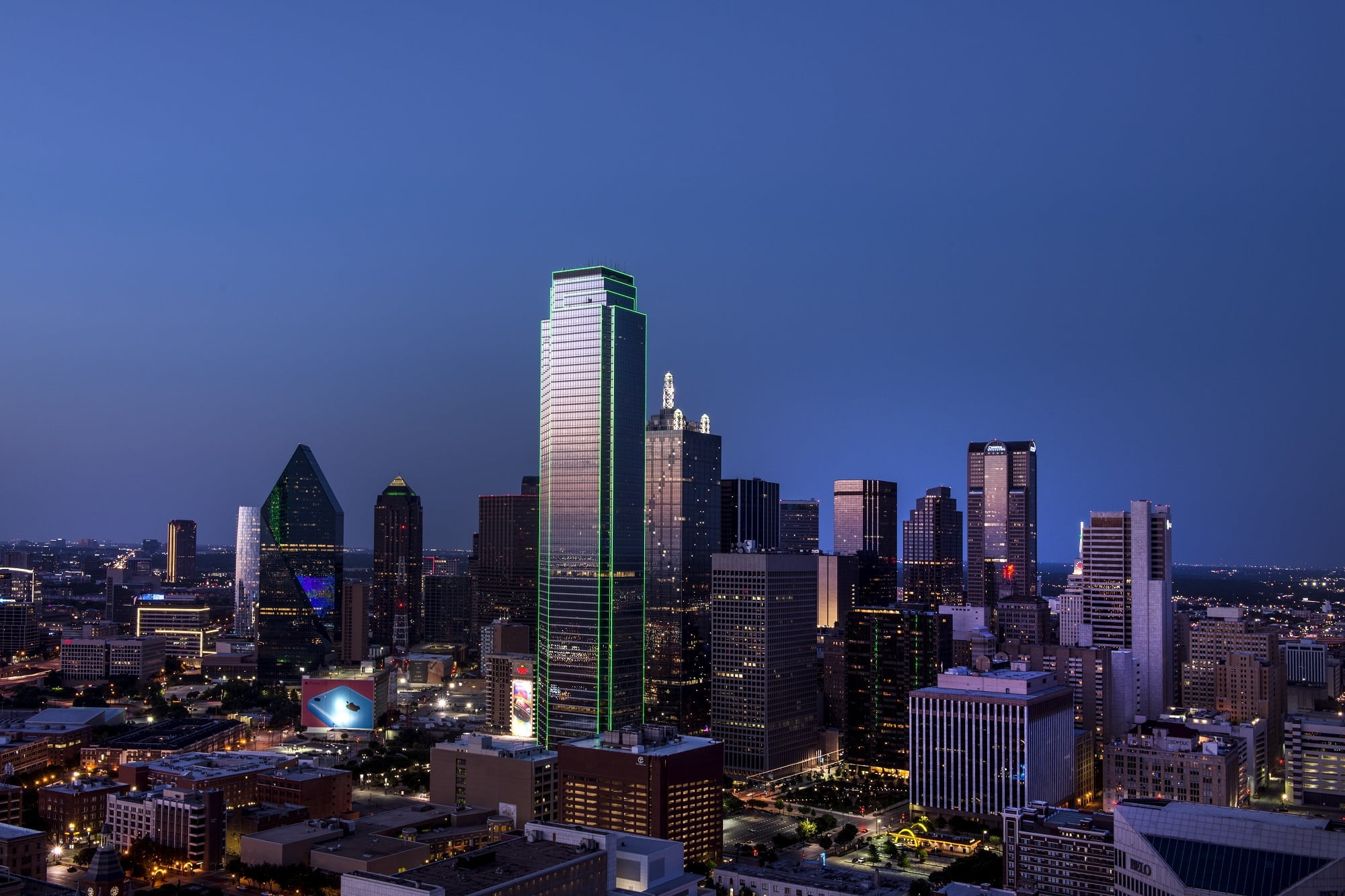 architecture, illuminated, sky, city life, skyline, nature, tall - high, skyscraper, 1080P, cityscape, outdoors, buildings, gray, nighttime, office building exterior, HD Wallpaper