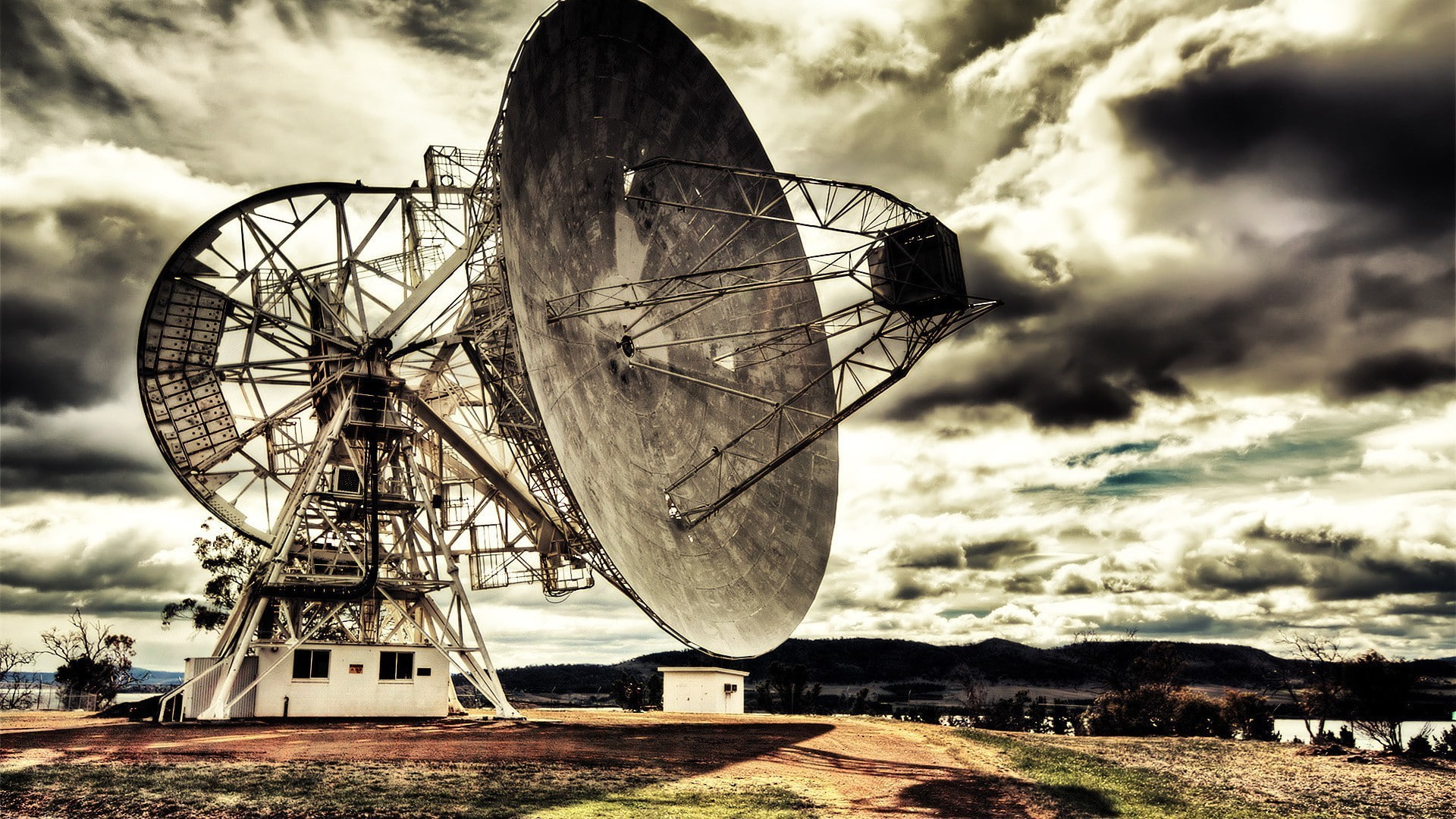 landscape, 1080P, Radio Telescope, HD Wallpaper