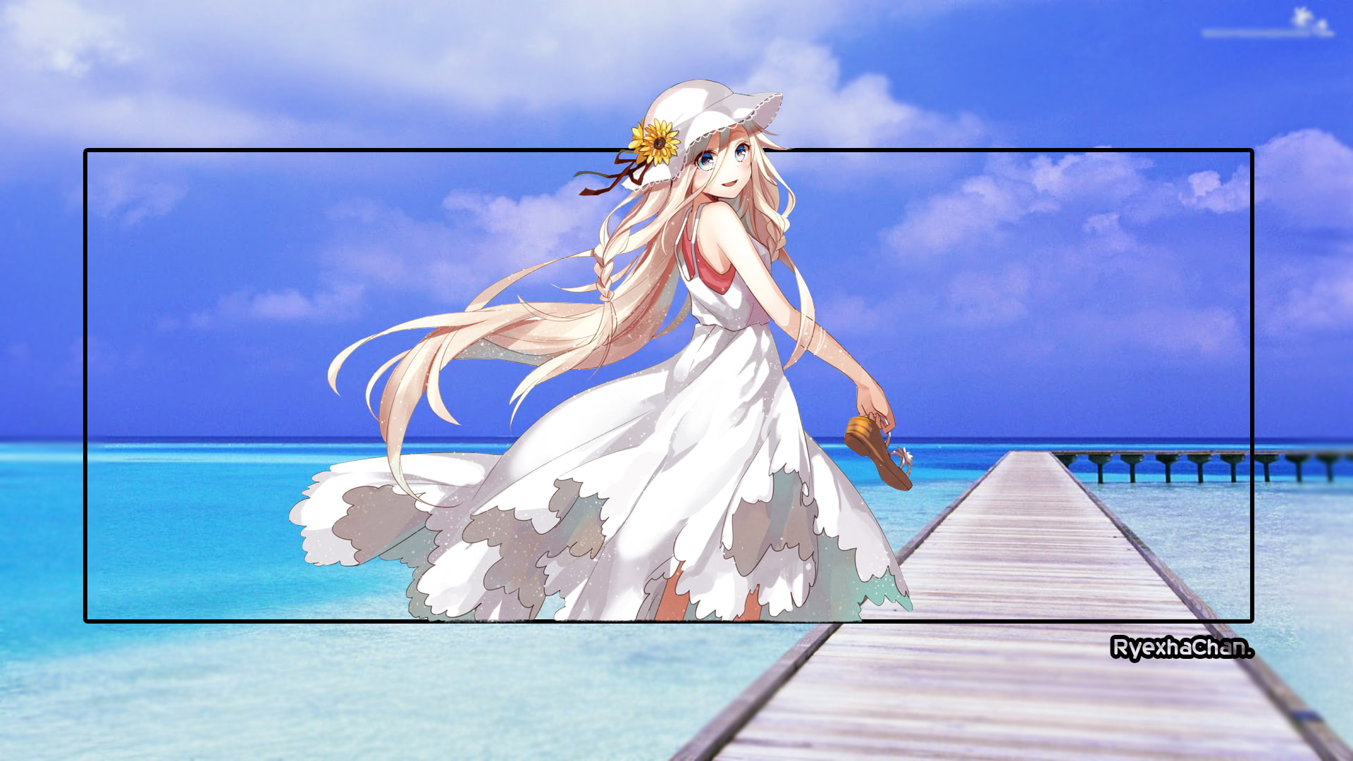 day, full length, Shigatsu wa Kimi no Uso, Rokudenashi Majutsu Koushi to Akashic Records, water, freedom, blue, digital composite, sea, holiday, summer, HD Wallpaper