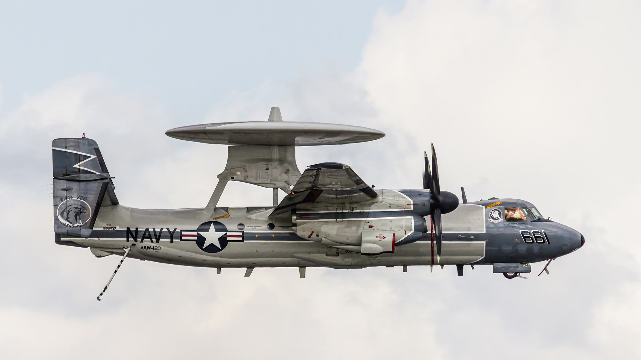 radar, the plane, deck, 1080P, far, detection, E-2C, Hawkeye, HD Wallpaper