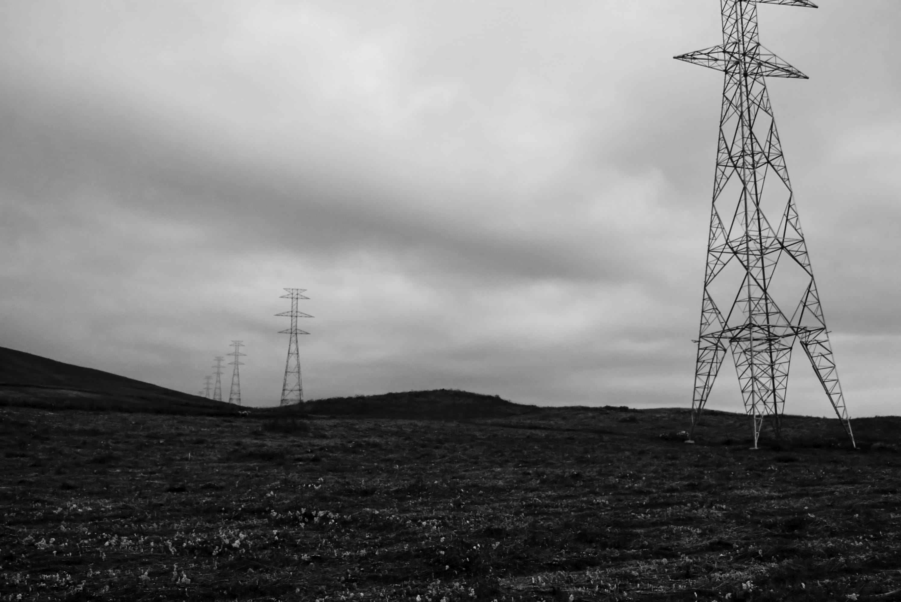 silhouette, power supply, ground, electric transmission tower, cookie, housing, global communications, harness, environment, bridge, electricity, house, HD Wallpaper