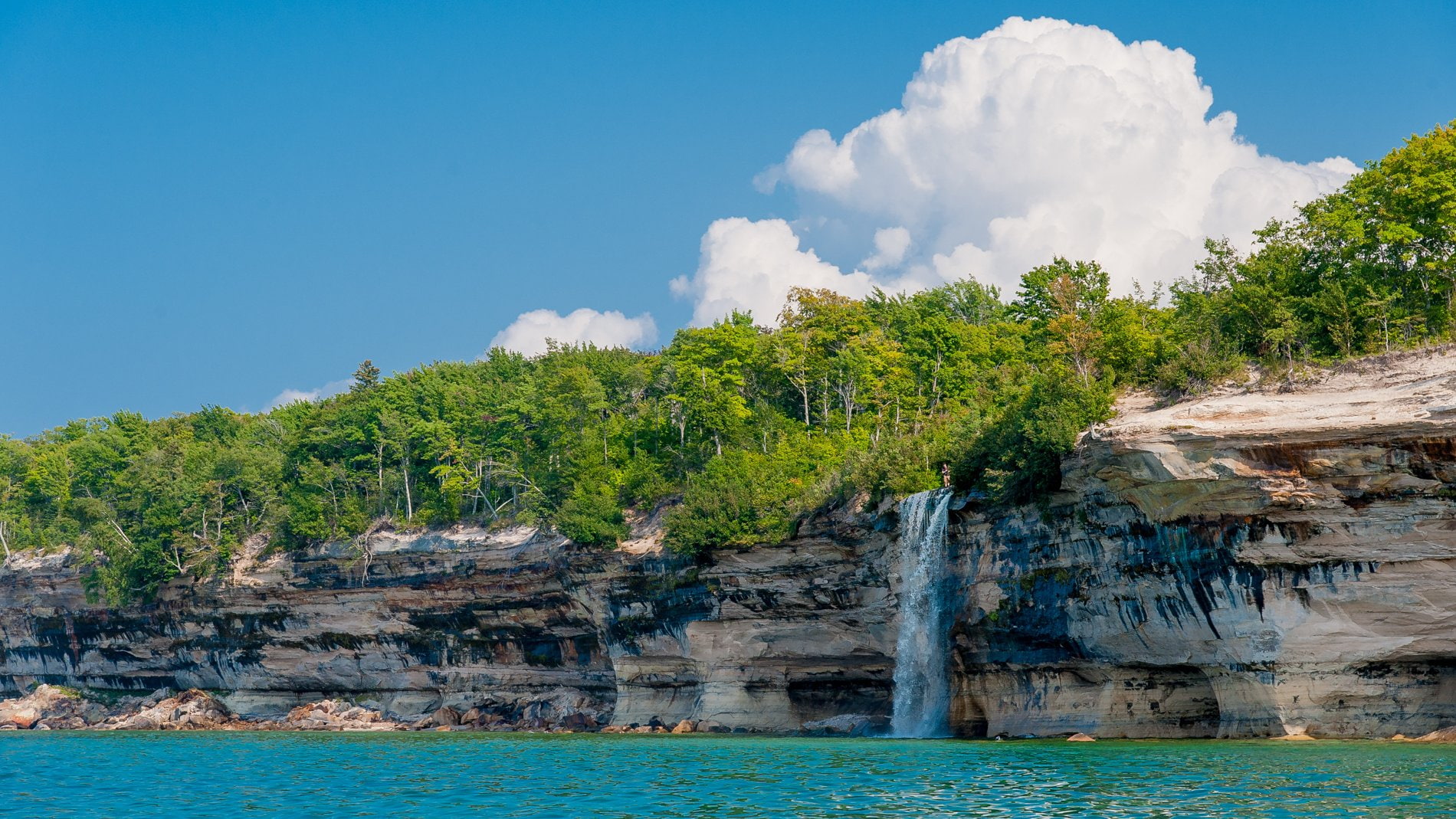 michigan, waterfall, landscape, county, lakeshore, 720P, lake, alger, HD Wallpaper