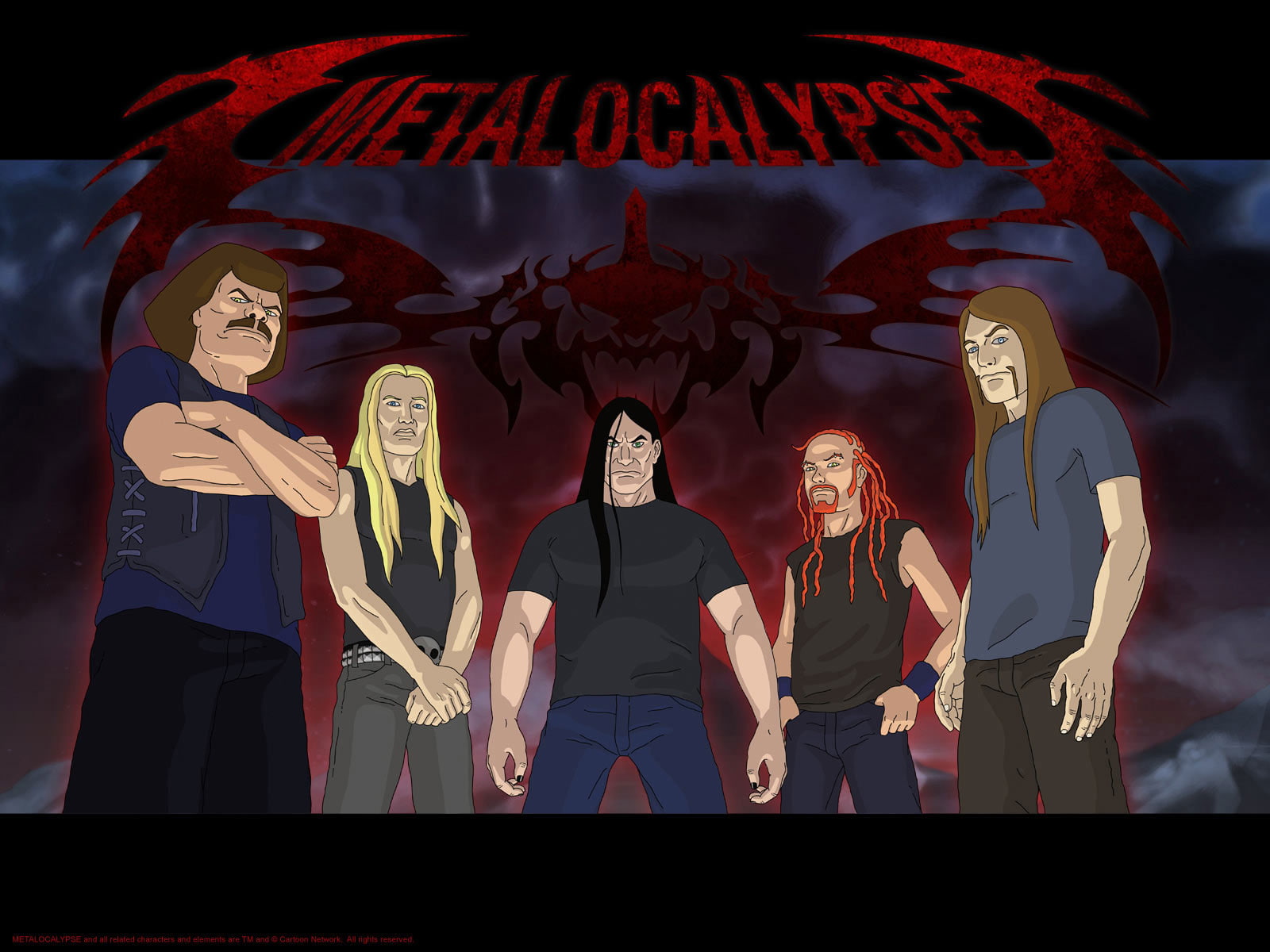 720P, cartoons, metal, metalocalypse, hard, dethklok, heavy, band, groups, music, rock, HD Wallpaper