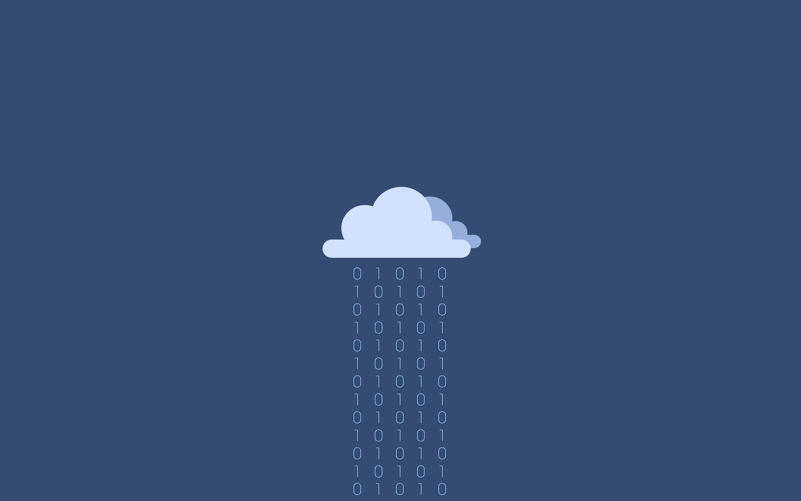 clouds, storage, 2K, Binary, minimalistic, HD Wallpaper