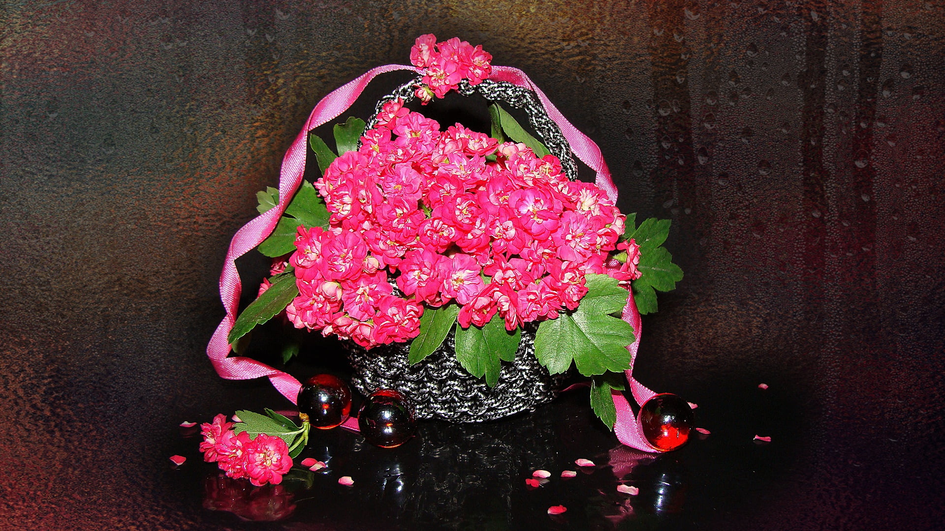 nice, nature, authors photo by Elena Anikina, harmony, bouquets, flower, flowers, elegantly, wedding, bouquet, the s, 1080P, basket, summer, pink ribbon, HD Wallpaper