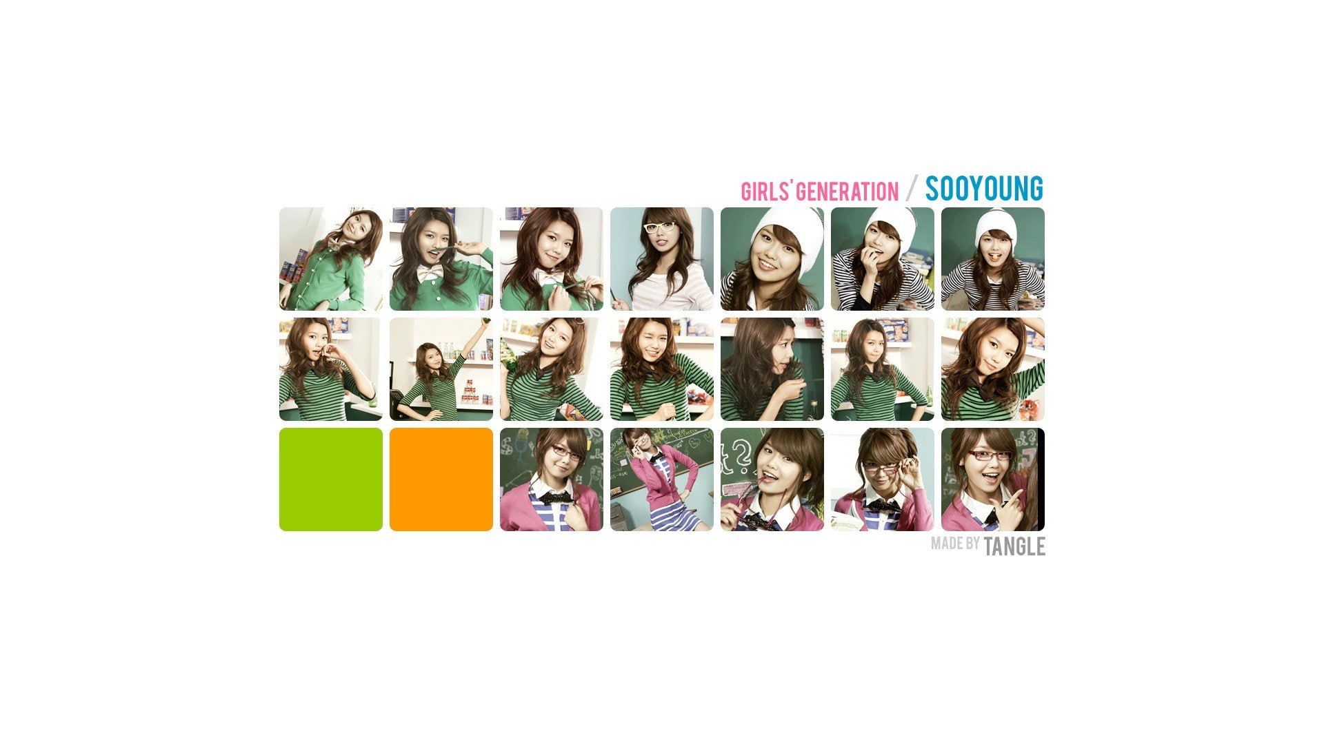 korean, glasses, green, collage, sooyoung, music, choi, snsd, band, korea, brunettes, asians, 1080P, shirt, women, singers, generation, girls, bowtie, HD Wallpaper