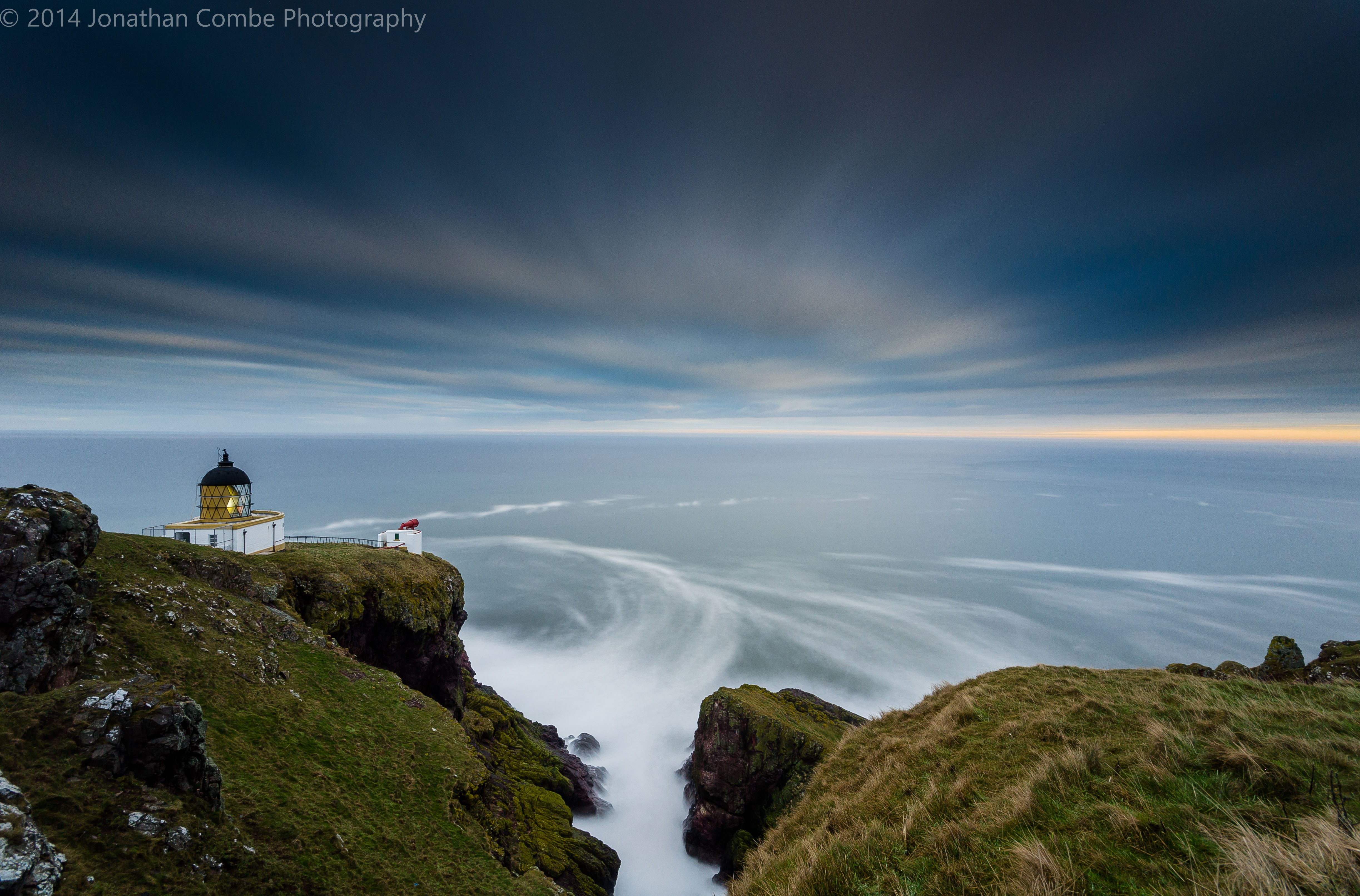 Long Exposure, black, Scotland, cliffs, photography, timelapse, cliff, Nikon-D7000, St Abbs, sea, timelapse photography, golden hour, near, Lighthouse, HD Wallpaper