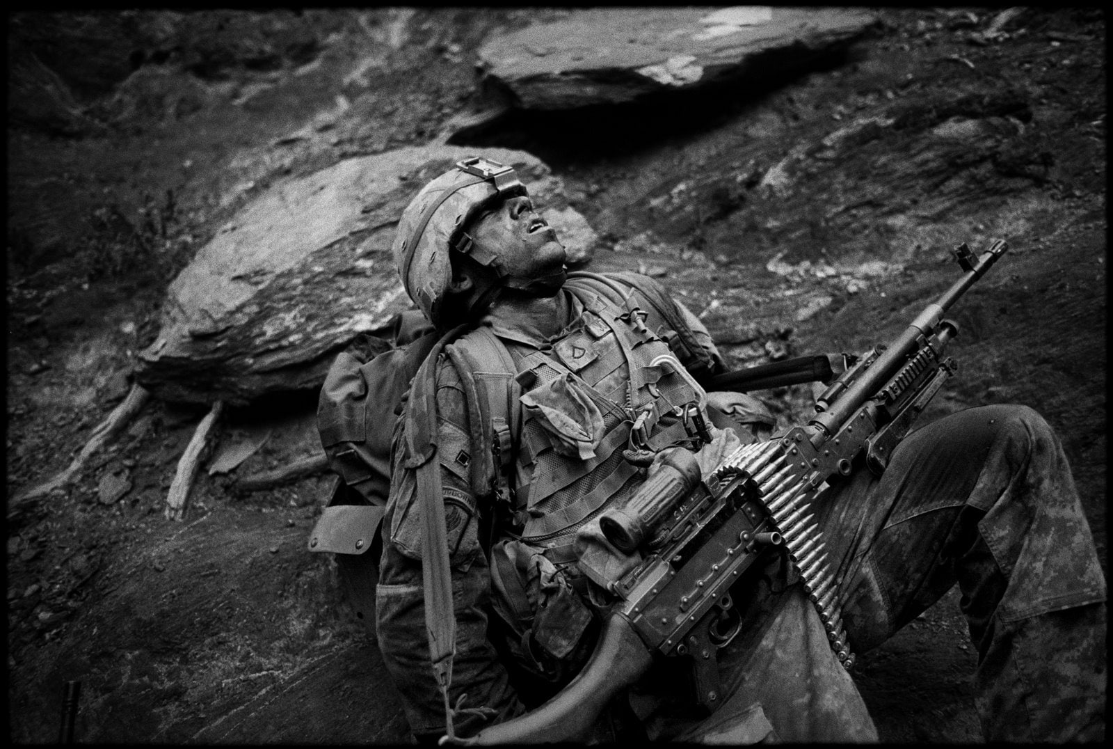 rifle, sleep, m 240b, soldier, military, belt, m 240, fed, 720P, HD Wallpaper