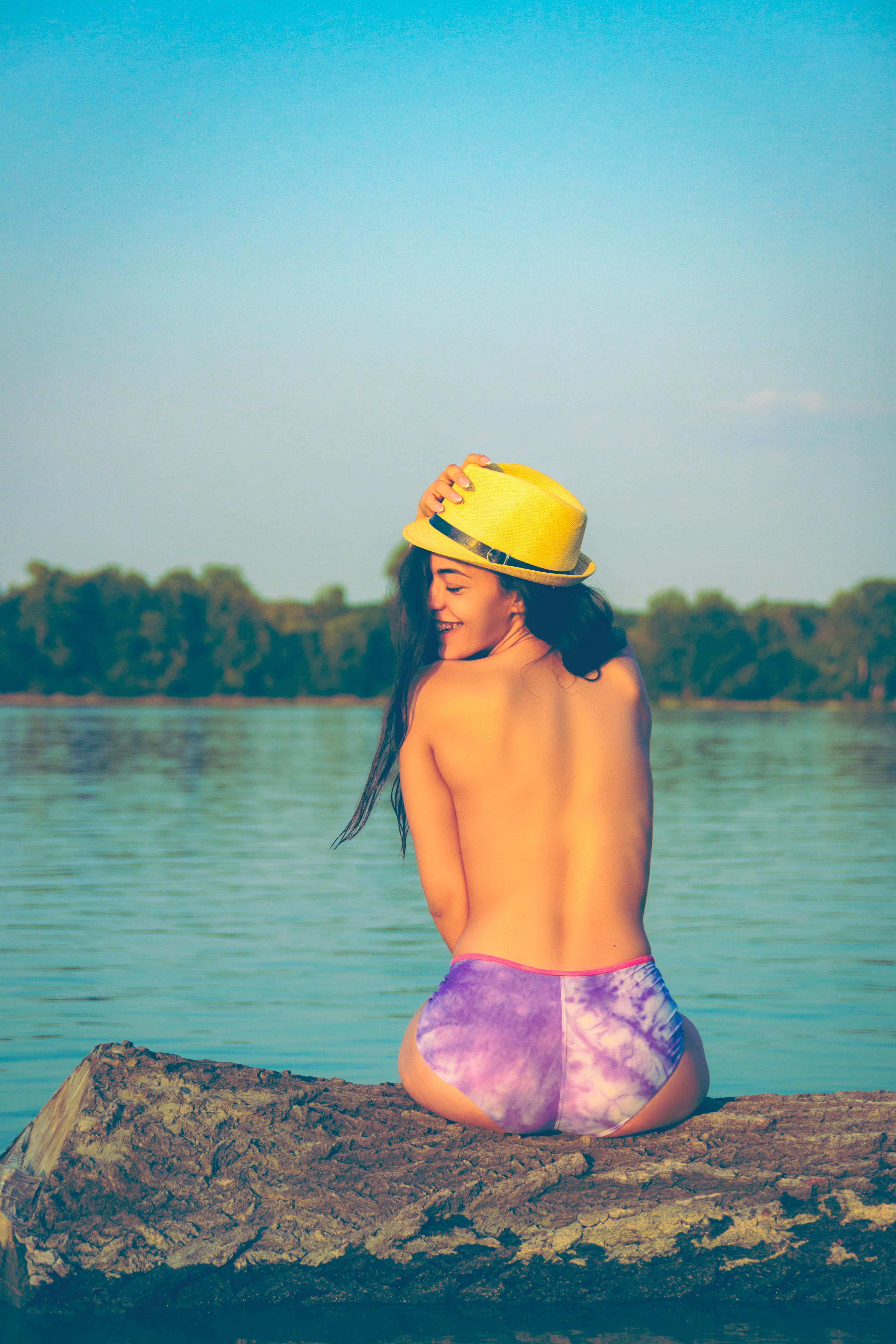 one person, young women, canon, summer, adult, serbia, fashion, portrait, danube, hat, 4K, srbija, posing, 600d, nature, fun, rear view, young adult, girl, Phone HD Wallpaper