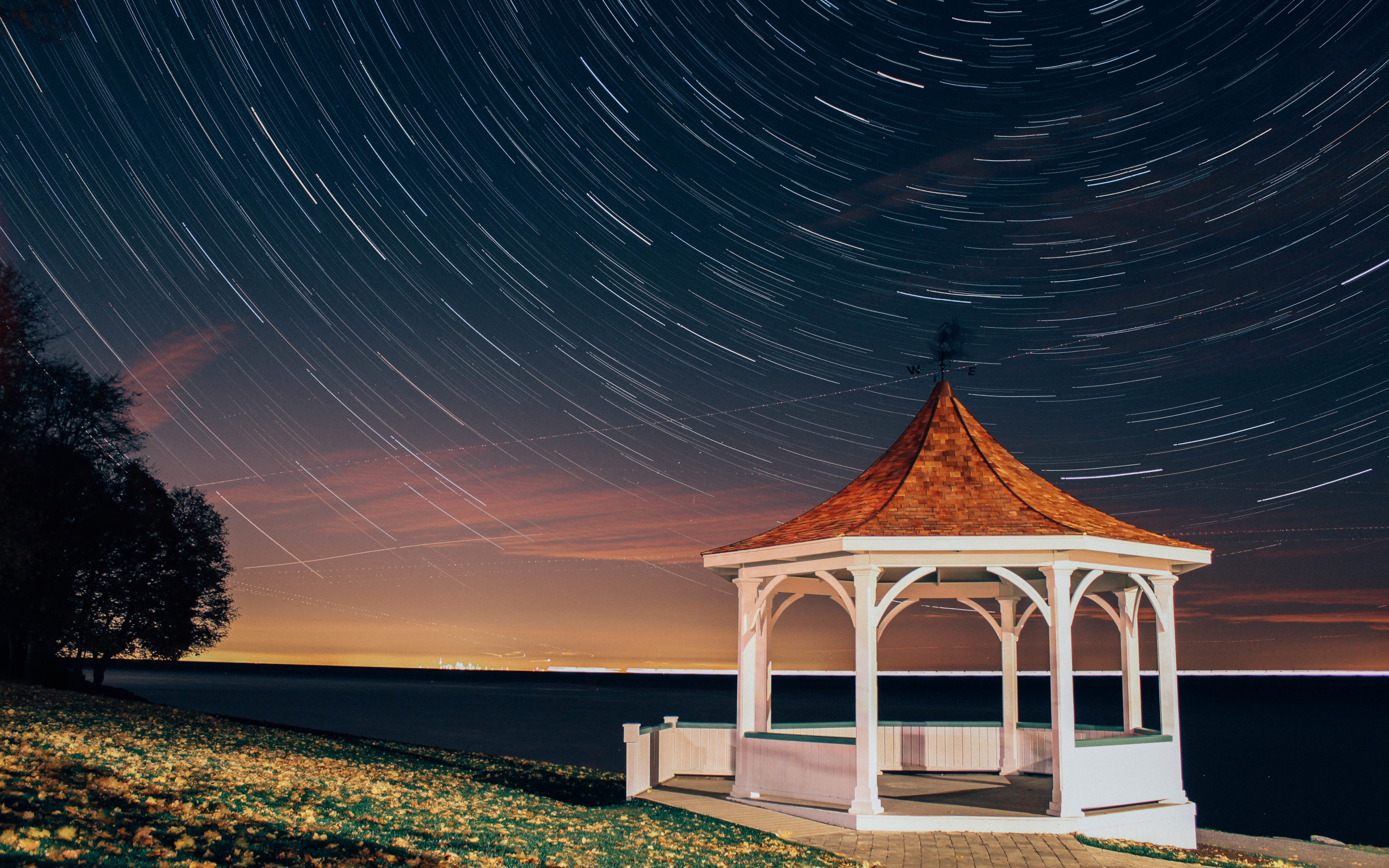 photography, lake ontario, time, stars, space and astronomy, beauty in nature, long-exposure, scenics - nature, niagara on the lake, astrophotography, constellation, HD Wallpaper