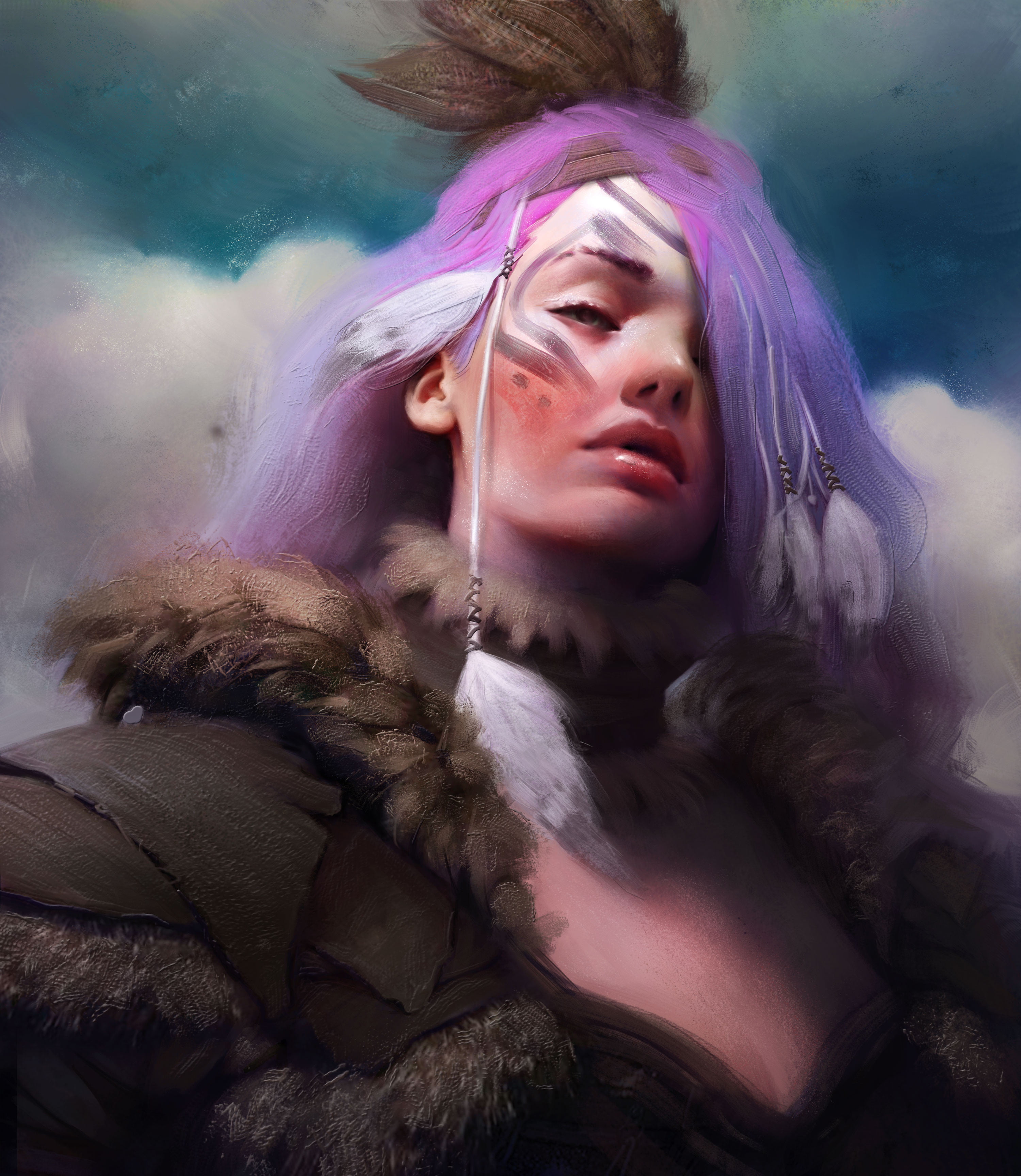 artwork, digital painting, ArtStation, young woman, 2K, women, Daniel Bolling Walsh, fan art, digital art, Phone HD Wallpaper