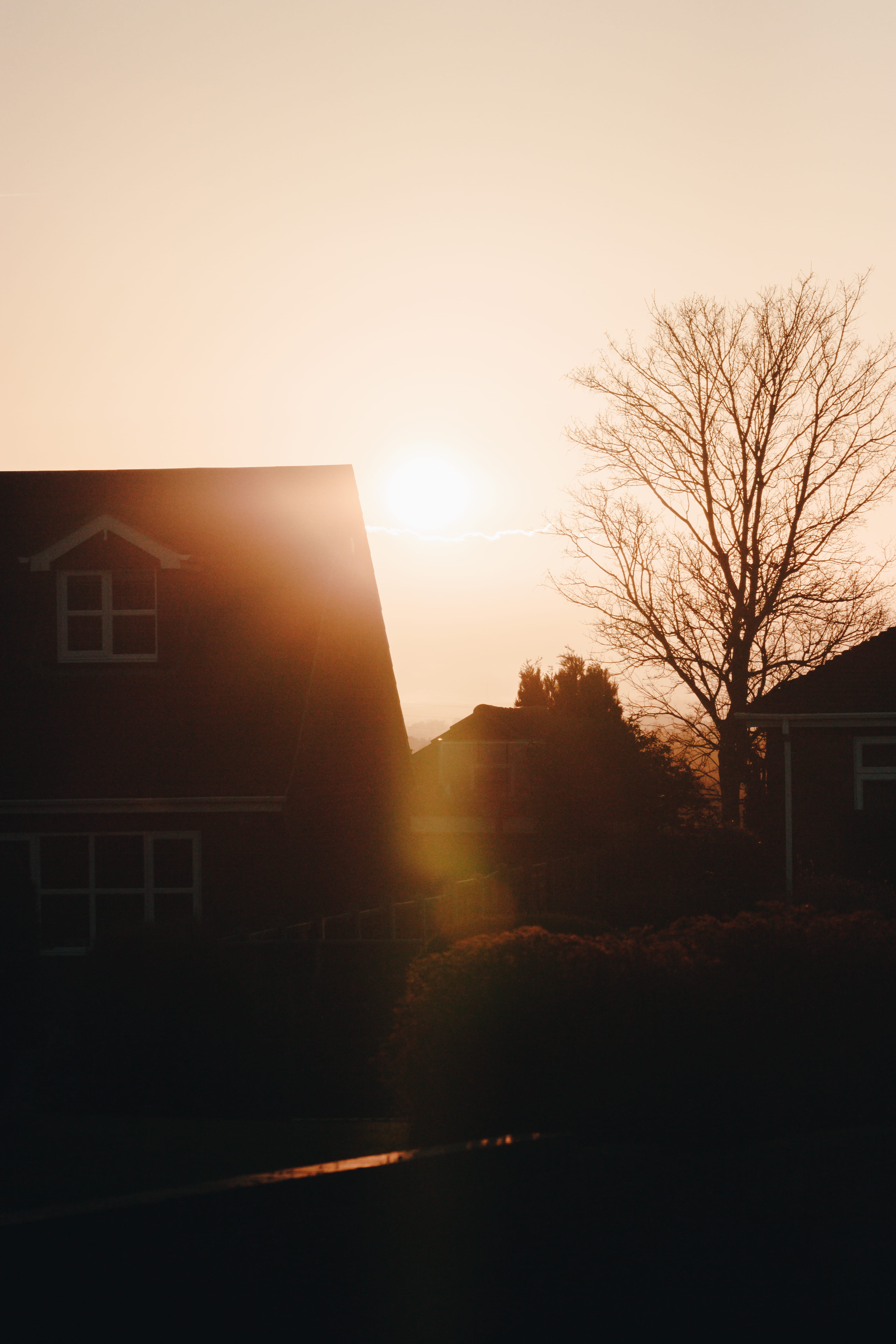 street, house, lincolnshire, transportation, sunlight, sunset, sunbeam, sun, sunrise, architecture, united kingdom, nature, city, building, tree, outdoors, Phone HD Wallpaper