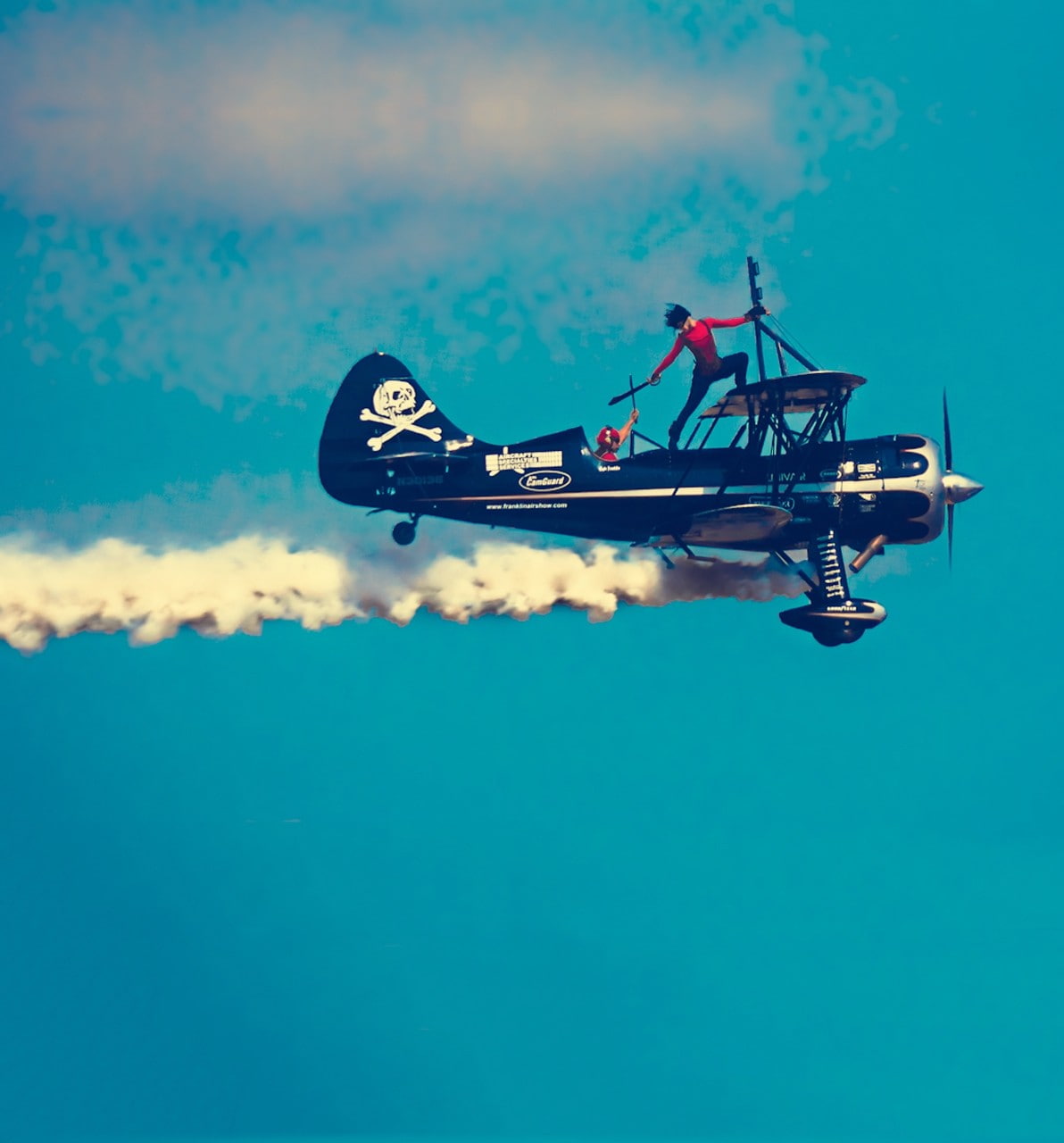 war, sky show, air pirates, fighting, Fly, smoke, airplane, 720P, sword, Phone HD Wallpaper