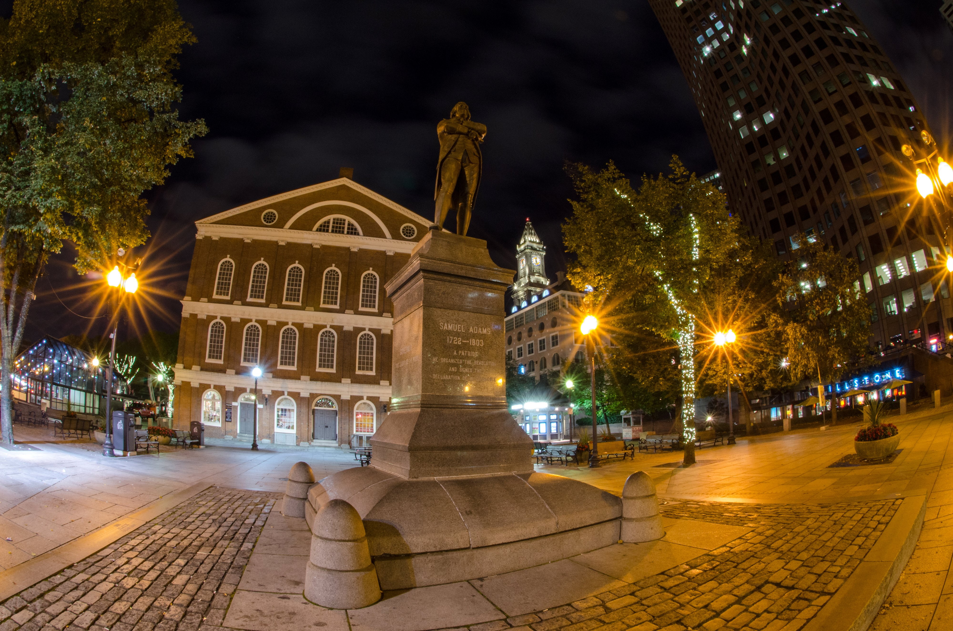 houses, street, usa, cities, cambridge, 4K, night, massachusetts, HD Wallpaper