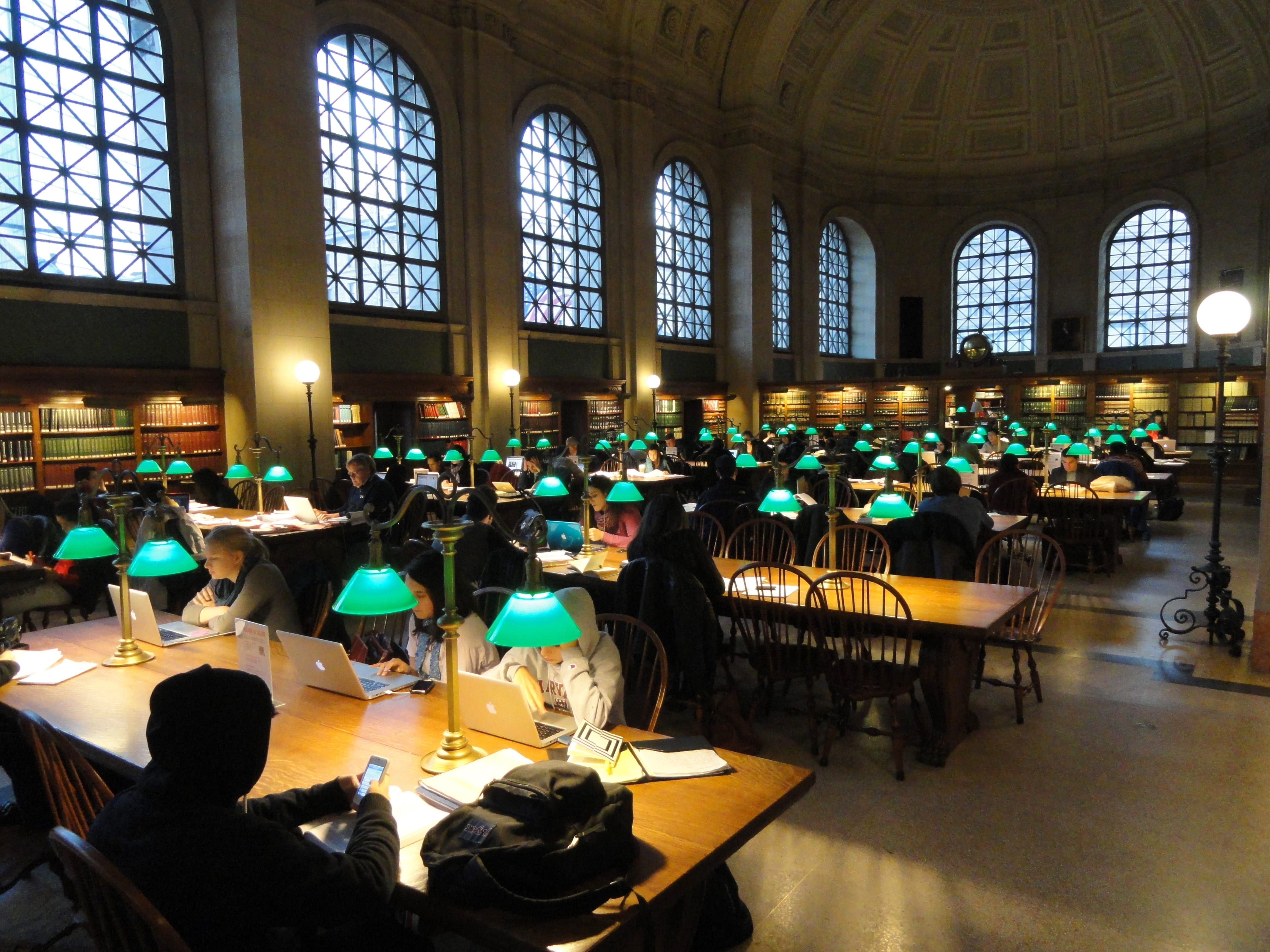 chairs, business, real people, indoors, empty, interior, architecture, chair, boston public library, furniture, boston, people, table, studying, day, landmark, HD Wallpaper