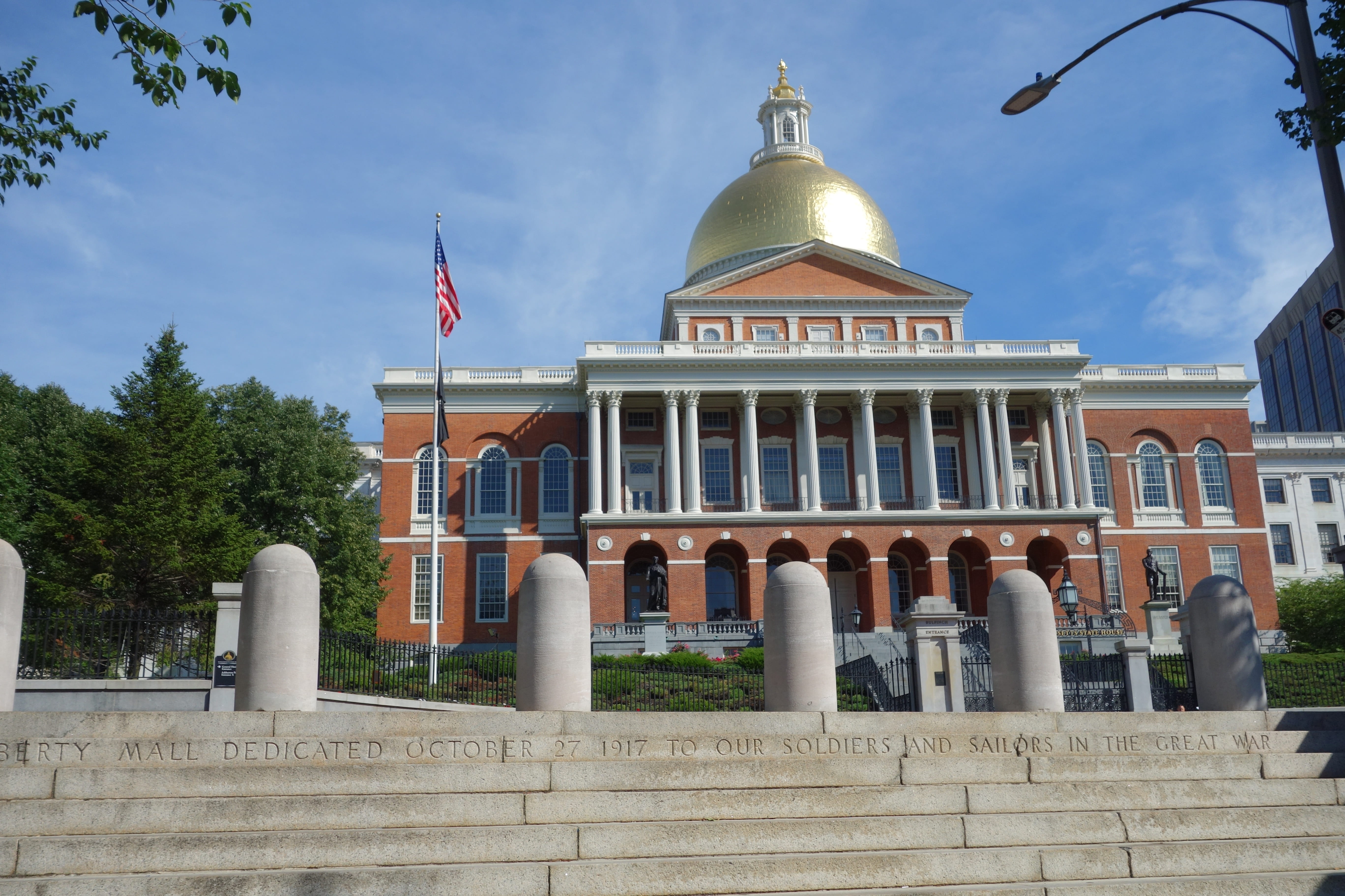 plant, outdoors, massachusetts, stadthalle, north america, boston, building exterior, cloud - sky, built structure, architectural column, home, demokratie, HD Wallpaper