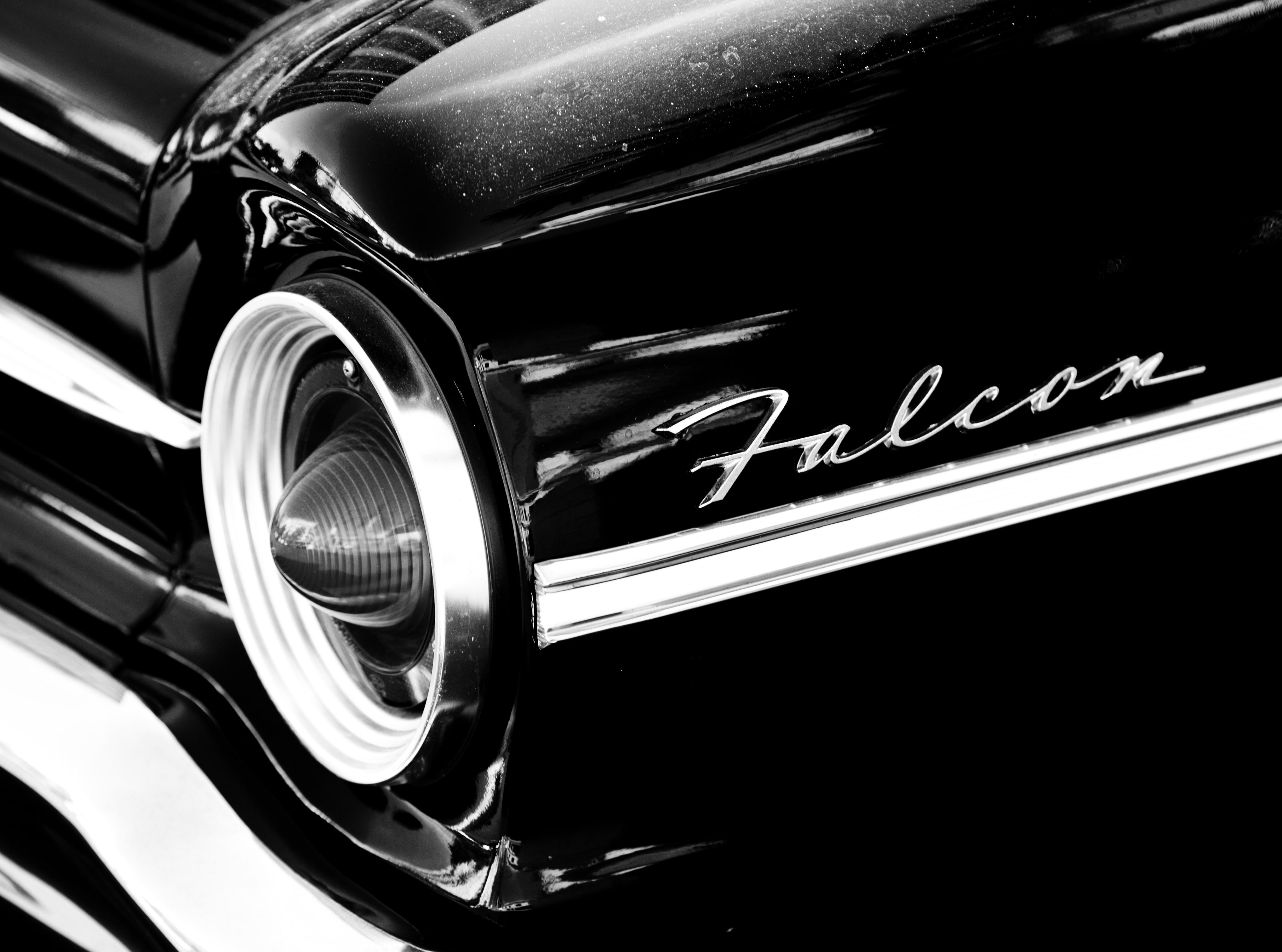 retro styled, transportation, day, silver colored, United States of America, close-up, emblem, Auto, tail light, metal, Ford Falcon, luxury, headlight, HD Wallpaper