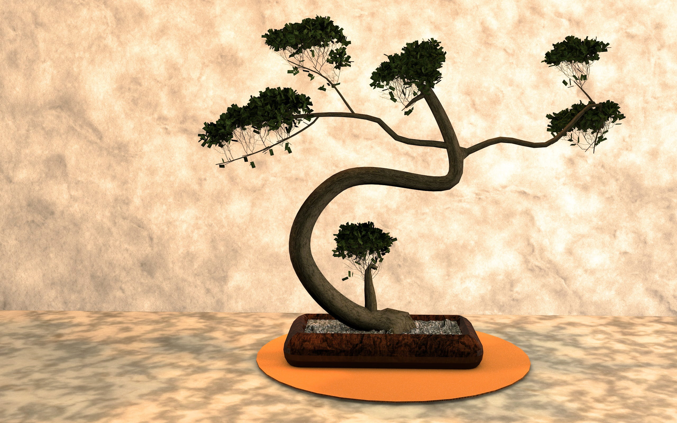 potted plant, 2K, sunlight, outdoors, tree, nature, shadow, art and craft, growth, beauty in nature, plant, japanese, japan, creativity, no people, sky, HD Wallpaper