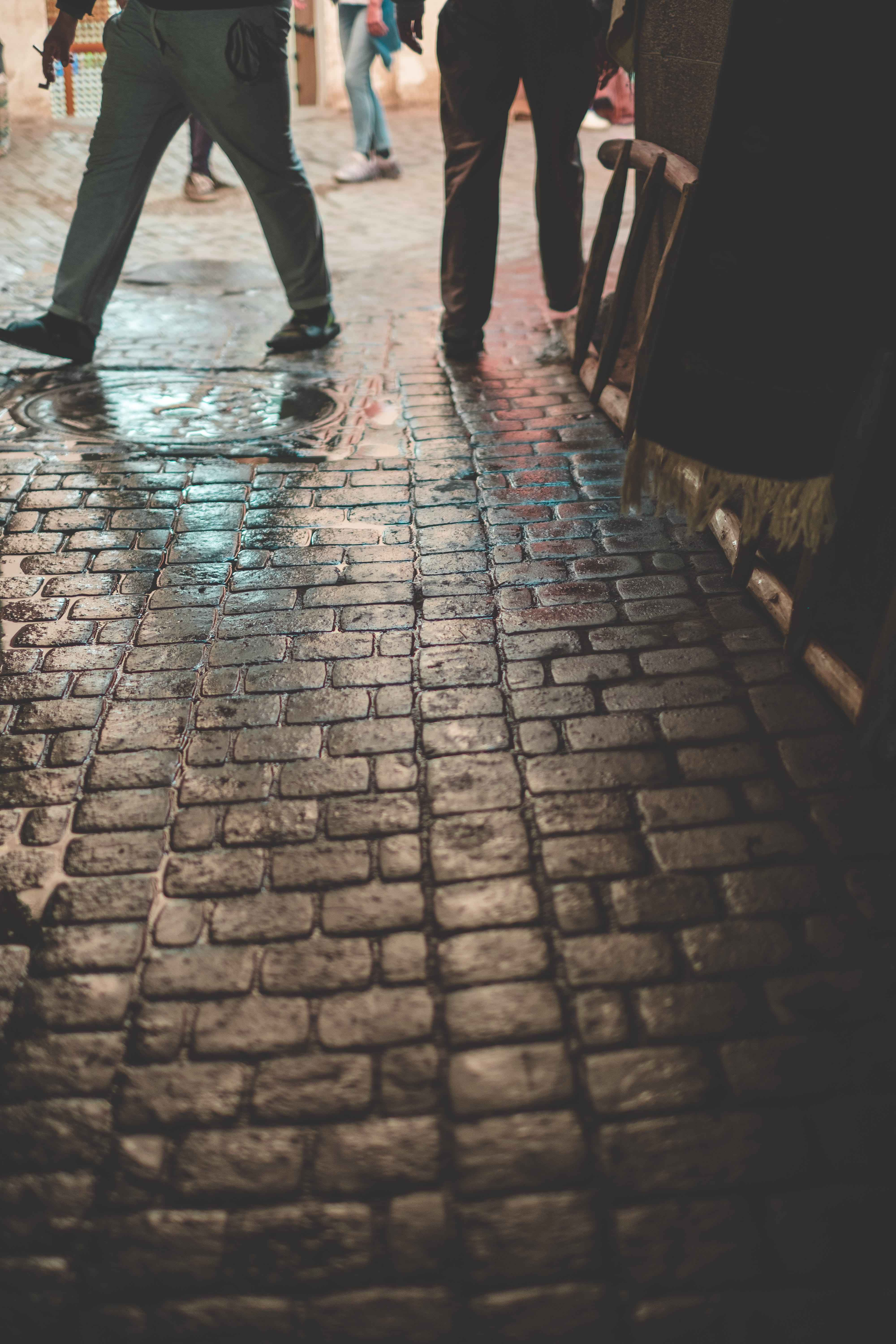 men, cobble, gray, human leg, brick, road, women, human limb, souk market, low section, two, floor, walkway, standing, real people, path, city, human foot, Phone HD Wallpaper