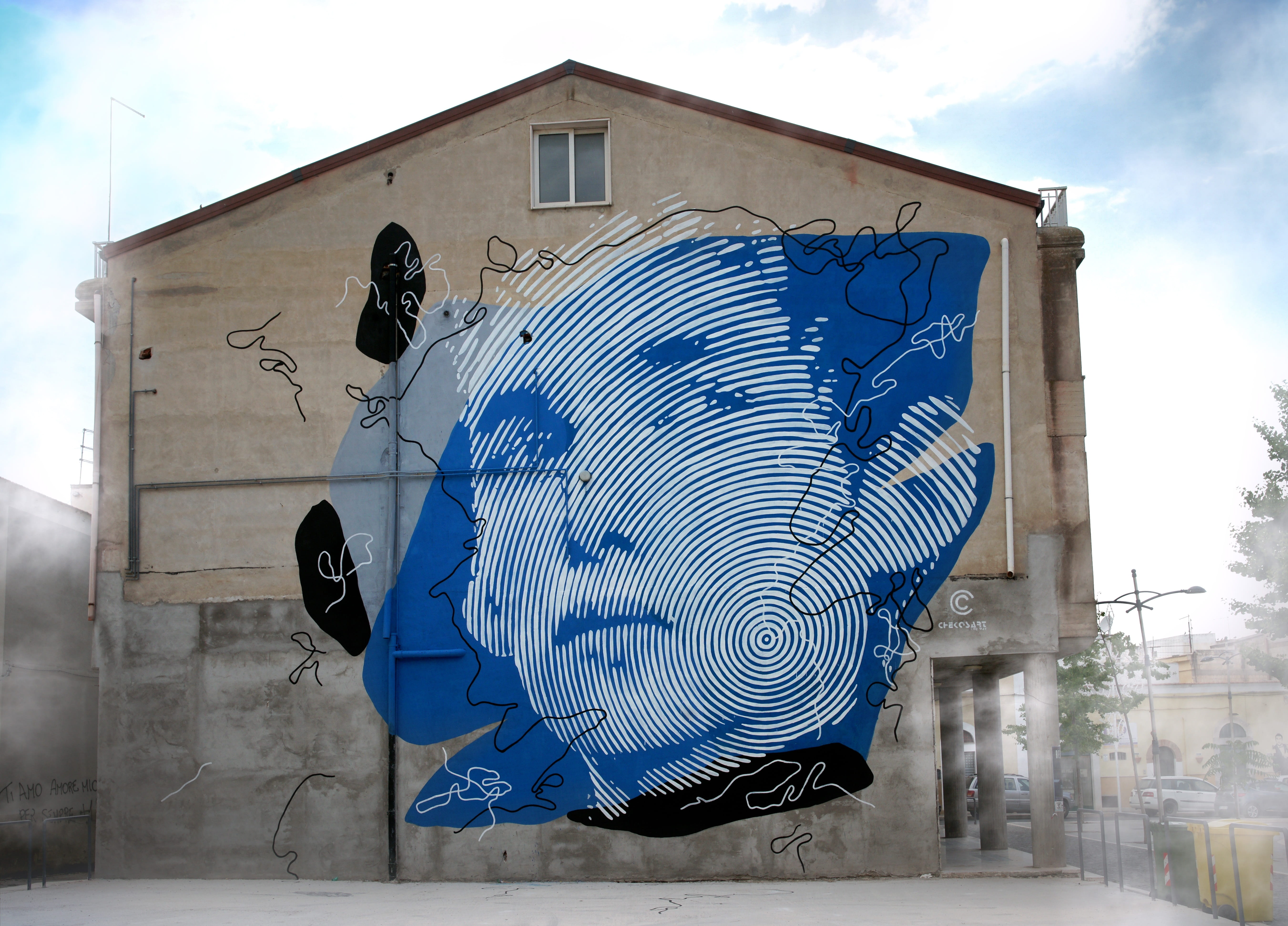 day, street art, outdoors, design, face, girl, real people, creativity, colors, nature, building exterior, graffiti, protection, wall, facade, human representation, HD Wallpaper
