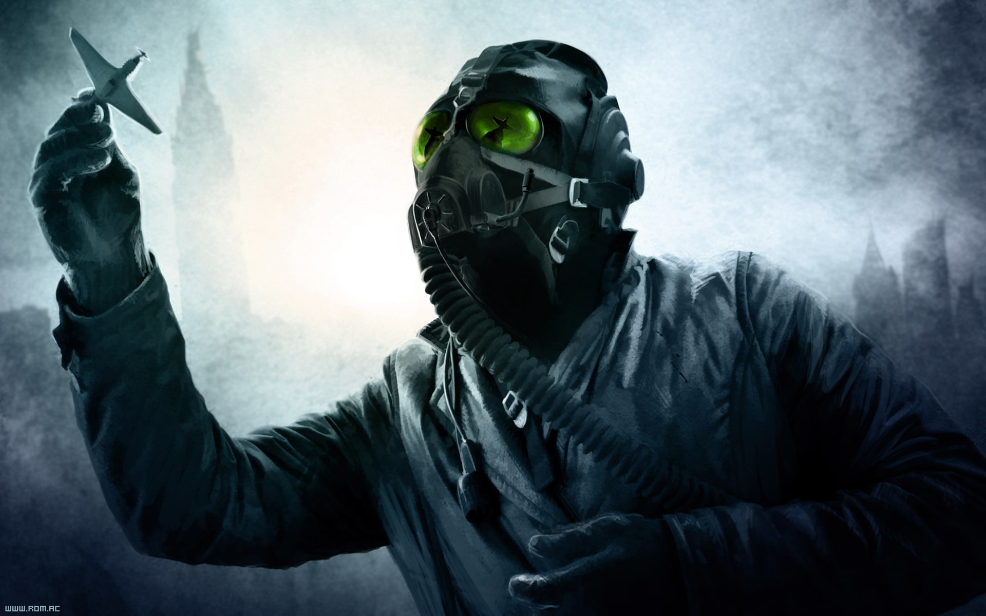 creepy, romantically, dark, apocalyptic, scary, science, comic, futuristic, mask, sci-fi, technics, gasmask, gas, 1080P, fiction, horror, HD Wallpaper