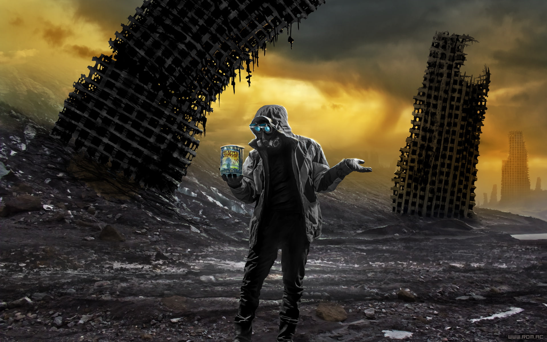 fiction, futuristic, technics, dark, comic, gas, horror, 1080P, science, sci-fi, scary, apocalyptic, creepy, romantically, gasmask, mask, HD Wallpaper