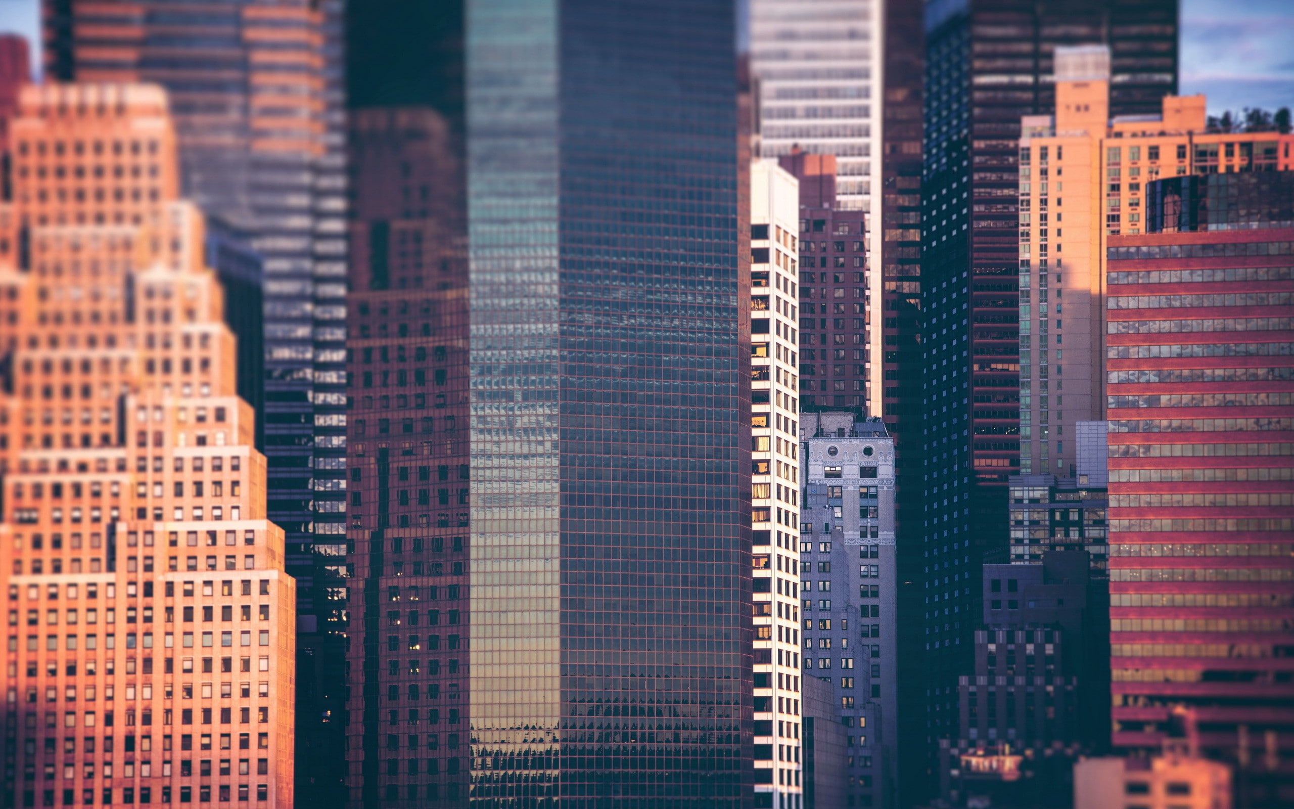 2K, tilt shift, skyscrapers, buildings, tiltshift, HD Wallpaper