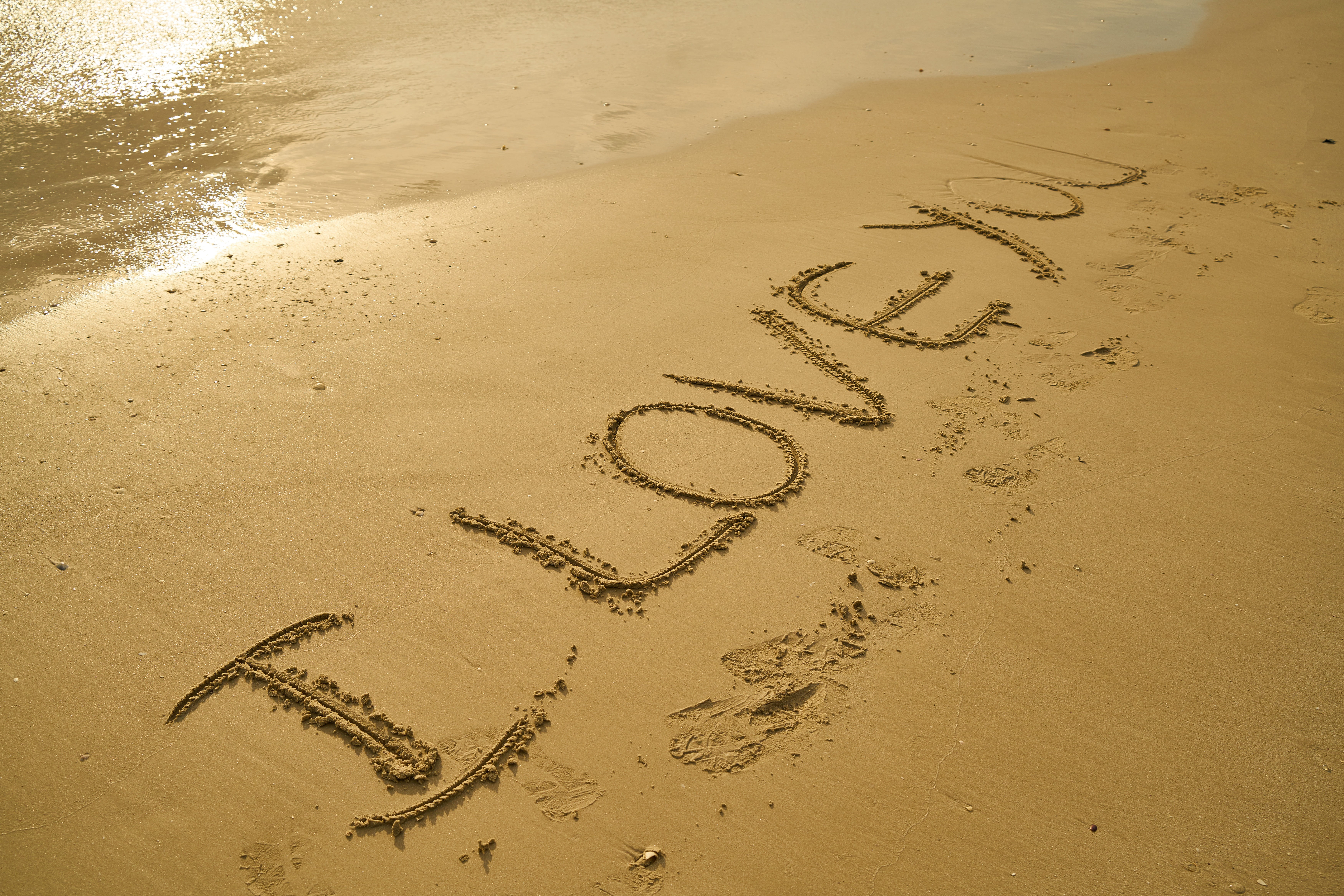 positive emotion, emotion, drawing - activity, western script, no People, 5K, solar, landscape, body, day, body of water, peace, vacations, single Word, HD Wallpaper