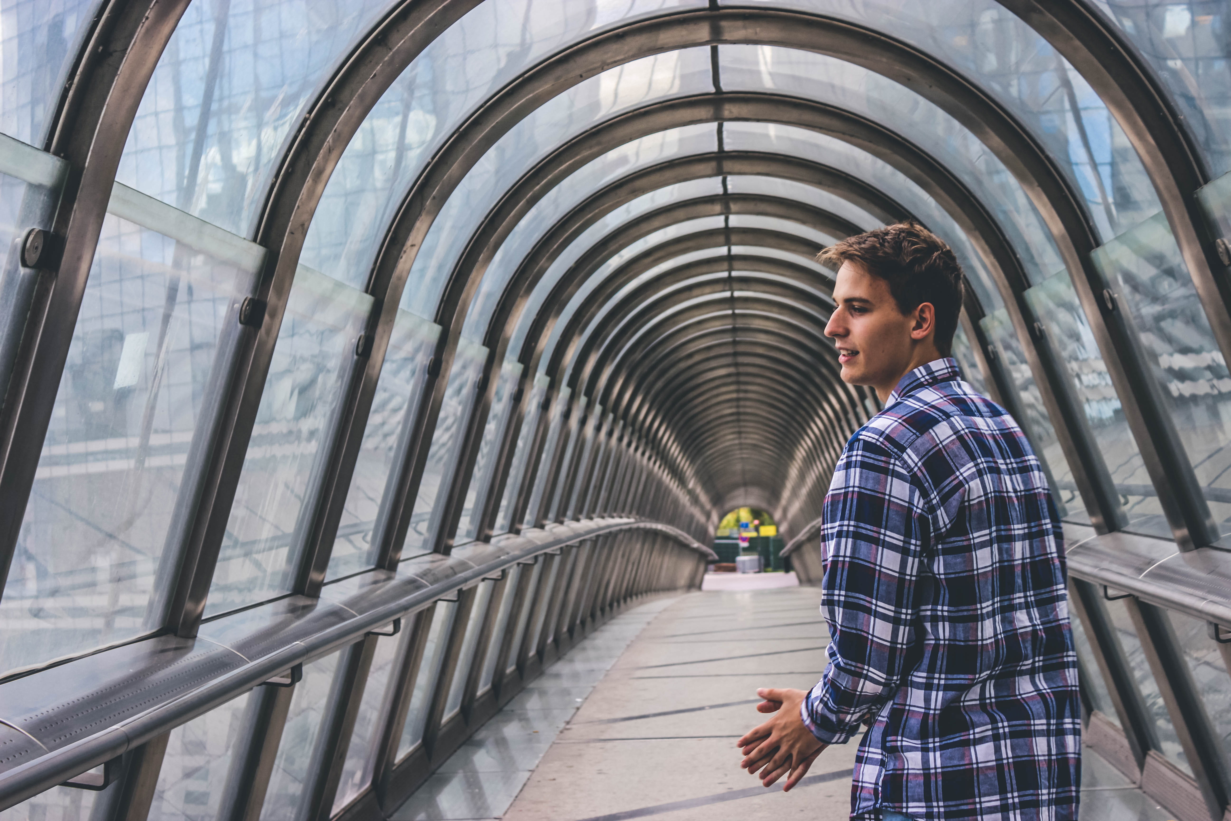 young adult, young men, side view, built structure, human, leisure activity, one person, arch, sleeve, day, apparel, pedestrian, garden, checked pattern, HD Wallpaper