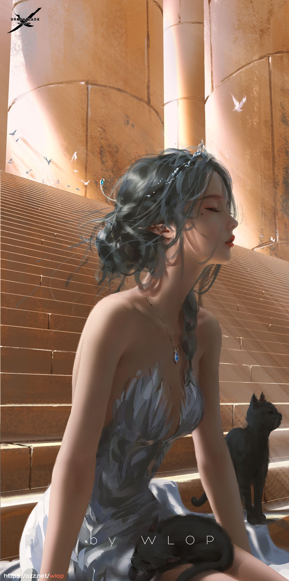 anime girls, WLOP, woman crying, girl in armor, 720P, fantasy girl, 过期科技, women, Phone HD Wallpaper