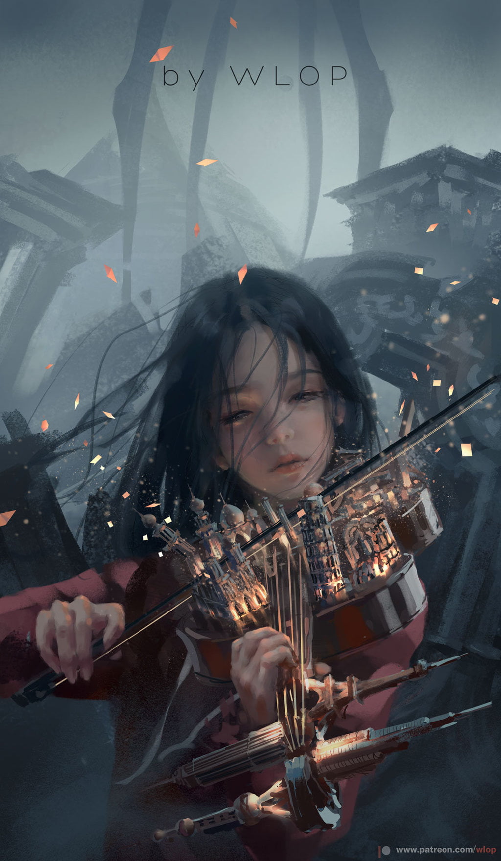 woman crying, 720P, women, anime girls, 过期科技, fantasy girl, girl in armor, WLOP, Phone HD Wallpaper